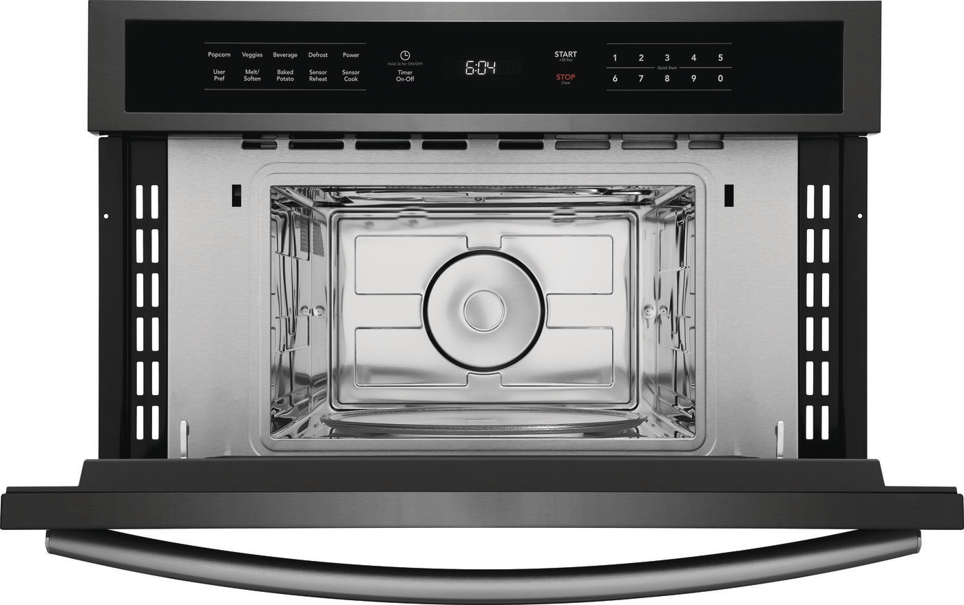 black stainless steel built in microwave