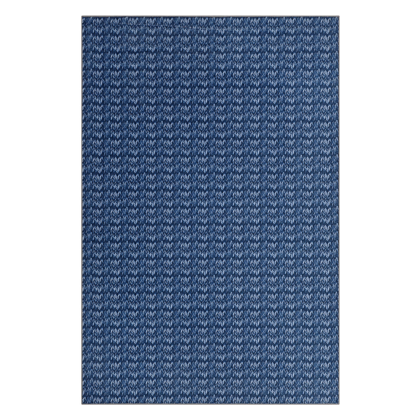 Qeetex SUNNY-PHO-344TF6M8 5 x 7 ft Polyester Navy Rectangular Soft Non Slip Modern Soild Living Room Bedroom Dining Room Machine Washable Area Rug