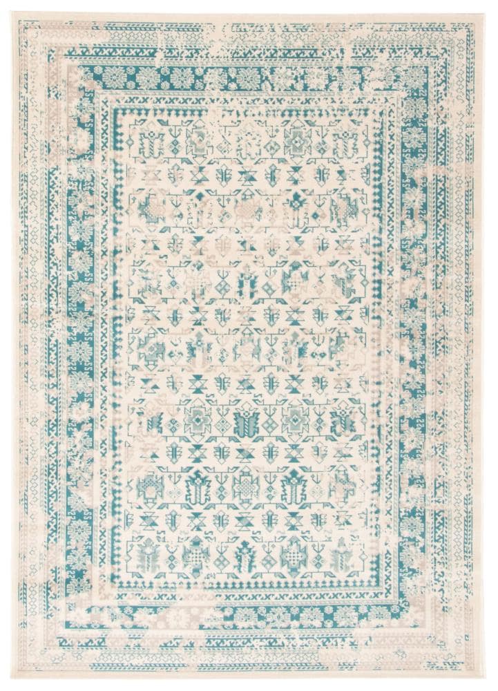 ECARPETGALLERY 351219 Wilby 5 x 8 (ft) Polypropylene Light Green Rectangular Indoor Distressed/Overdyed Area rug