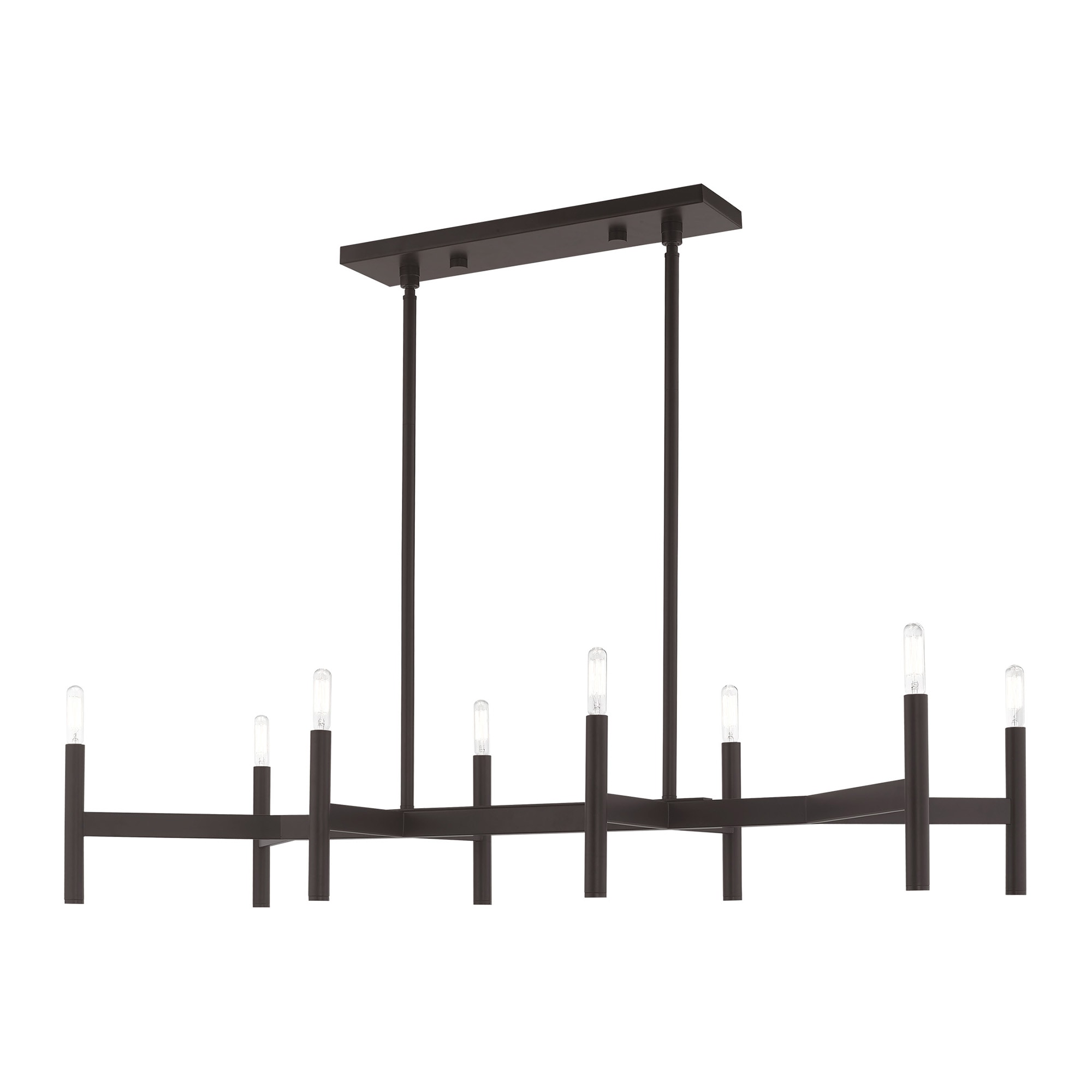 Livex Lighting 51178-07 Copenhagen 8 -Light Matte Bronze Mid-century For Use in Bathrooms, Bedrooms, Dining Rooms, Foyers, Kitchens, Living Rooms Chandelier