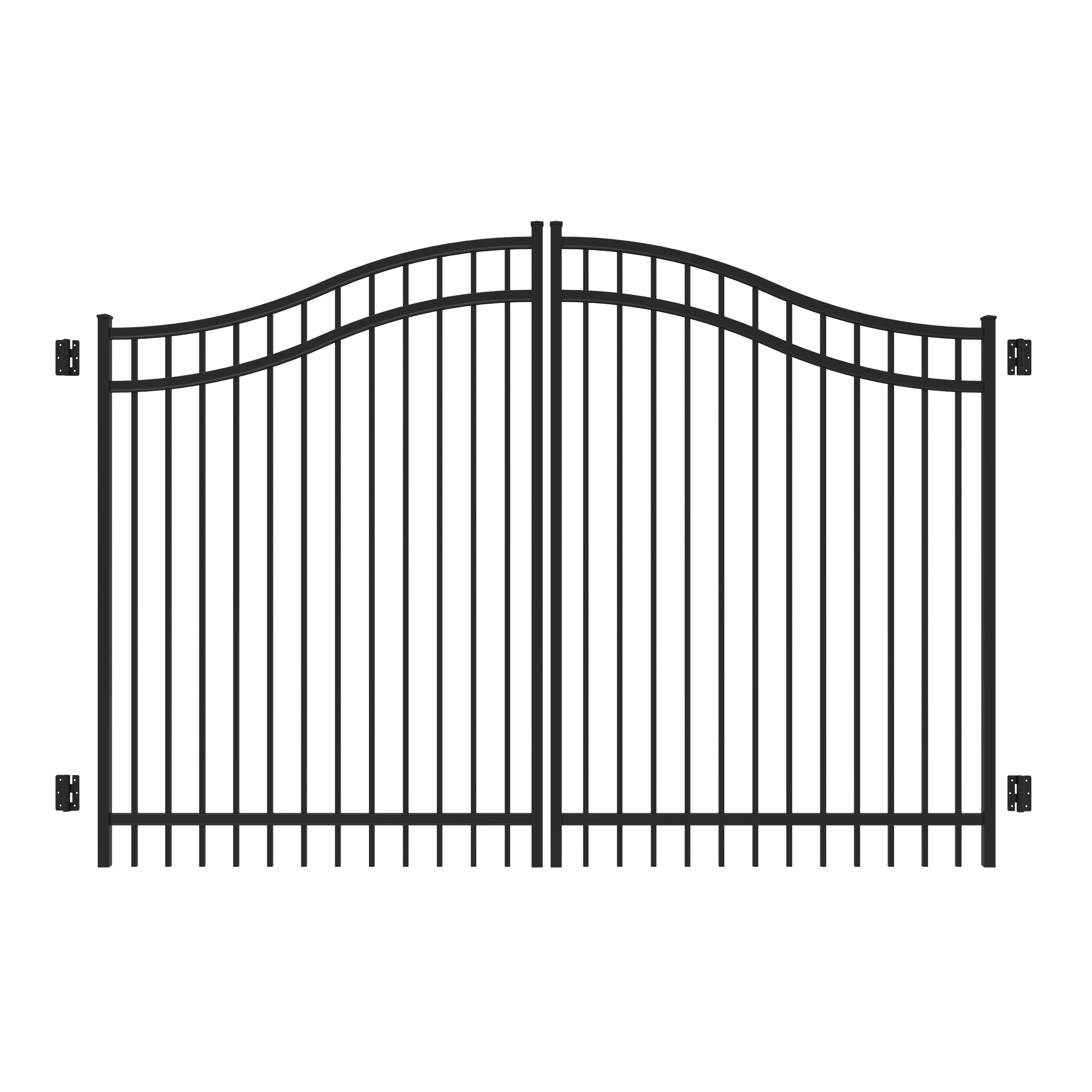 Freedom New Haven 6 Ft H X 10 Ft W Black Aluminum Spaced Picket Arched Top Decorative Fence Gate 7642