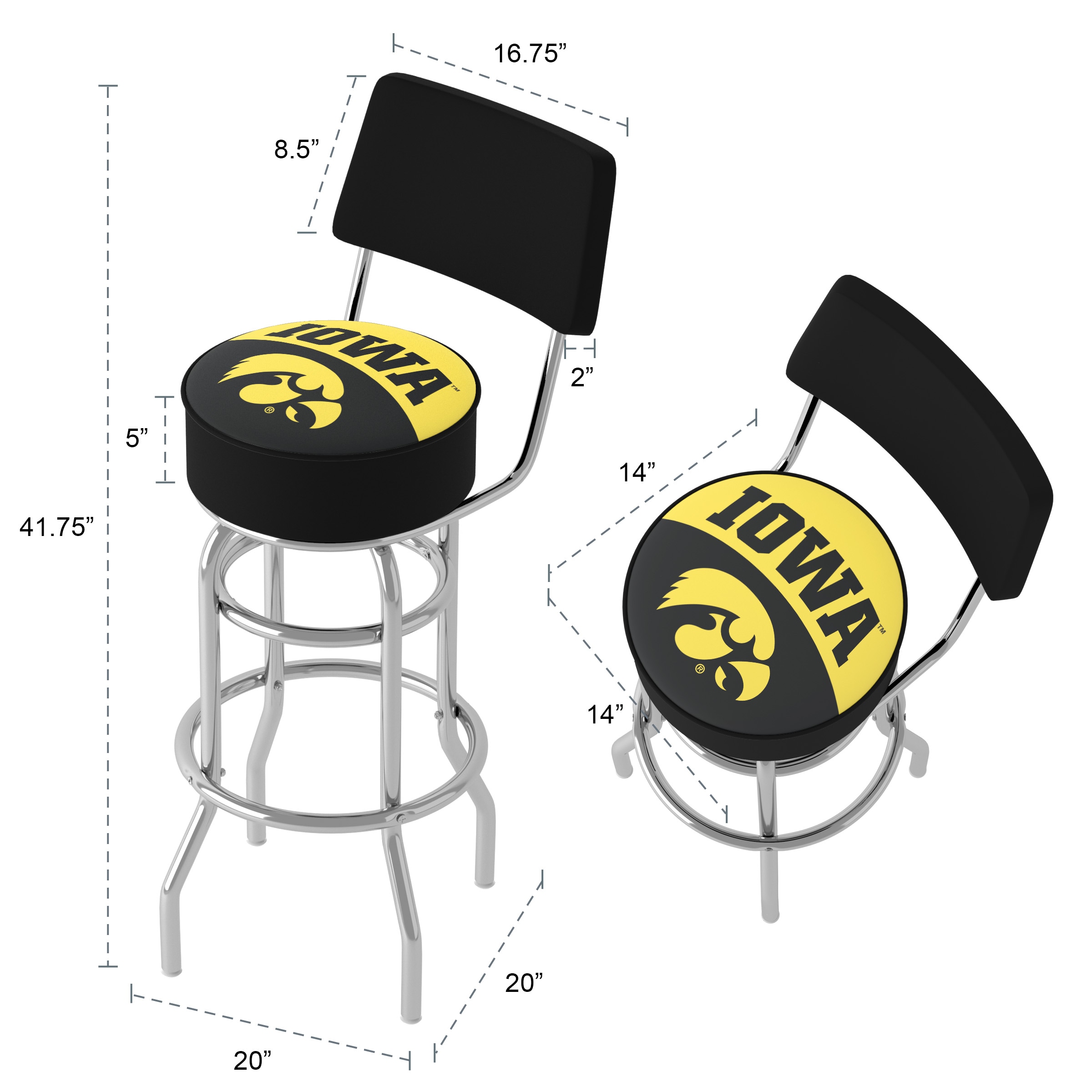 Trademark Gameroom IA1100-LOGO stools - View #6