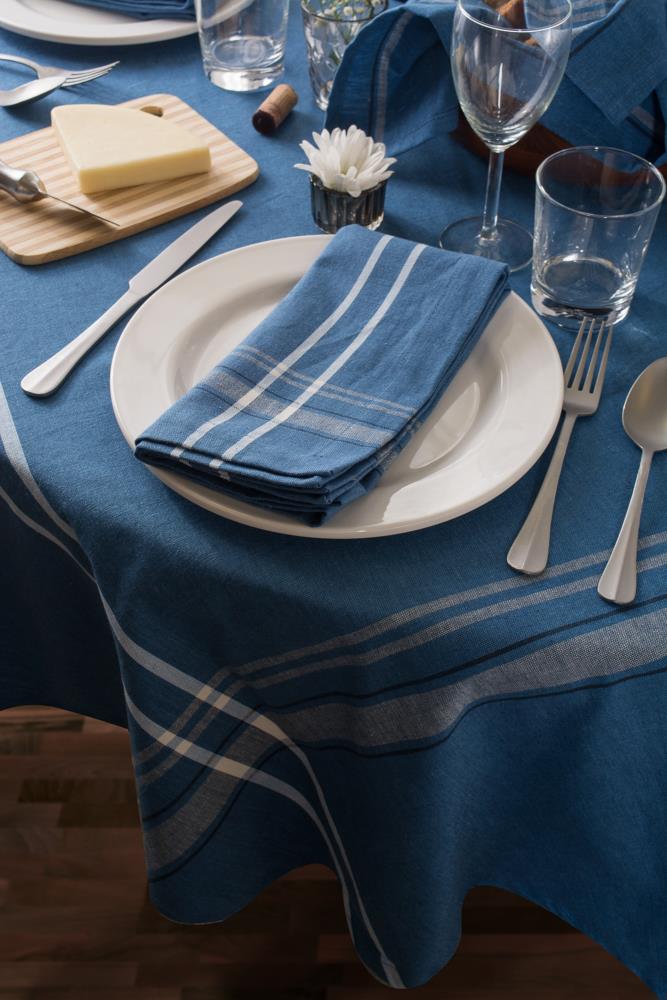 DII Chambray Blue Cotton Tablecloth - 60-in x 84-in - Perfect for 
