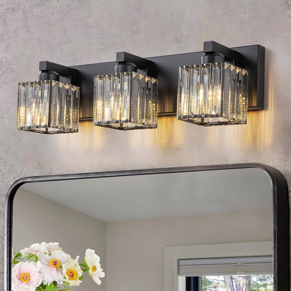 EDISLIVE Y81010000051668 19.7-in 3 -Light Matte Black Modern/contemporary Vanity light
