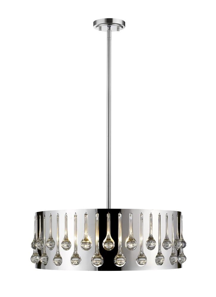 Z-Lite 453-24CH Oberon 6 -Light Chrome Modern/contemporary Drum Large Hanging Pendant light