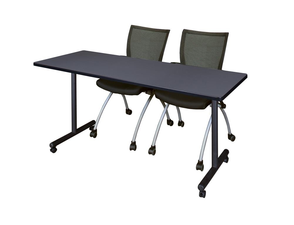 Regency MKTRCC7224GY09BK Training Gray 4-Person Training Table (72-in W x 29-in H)