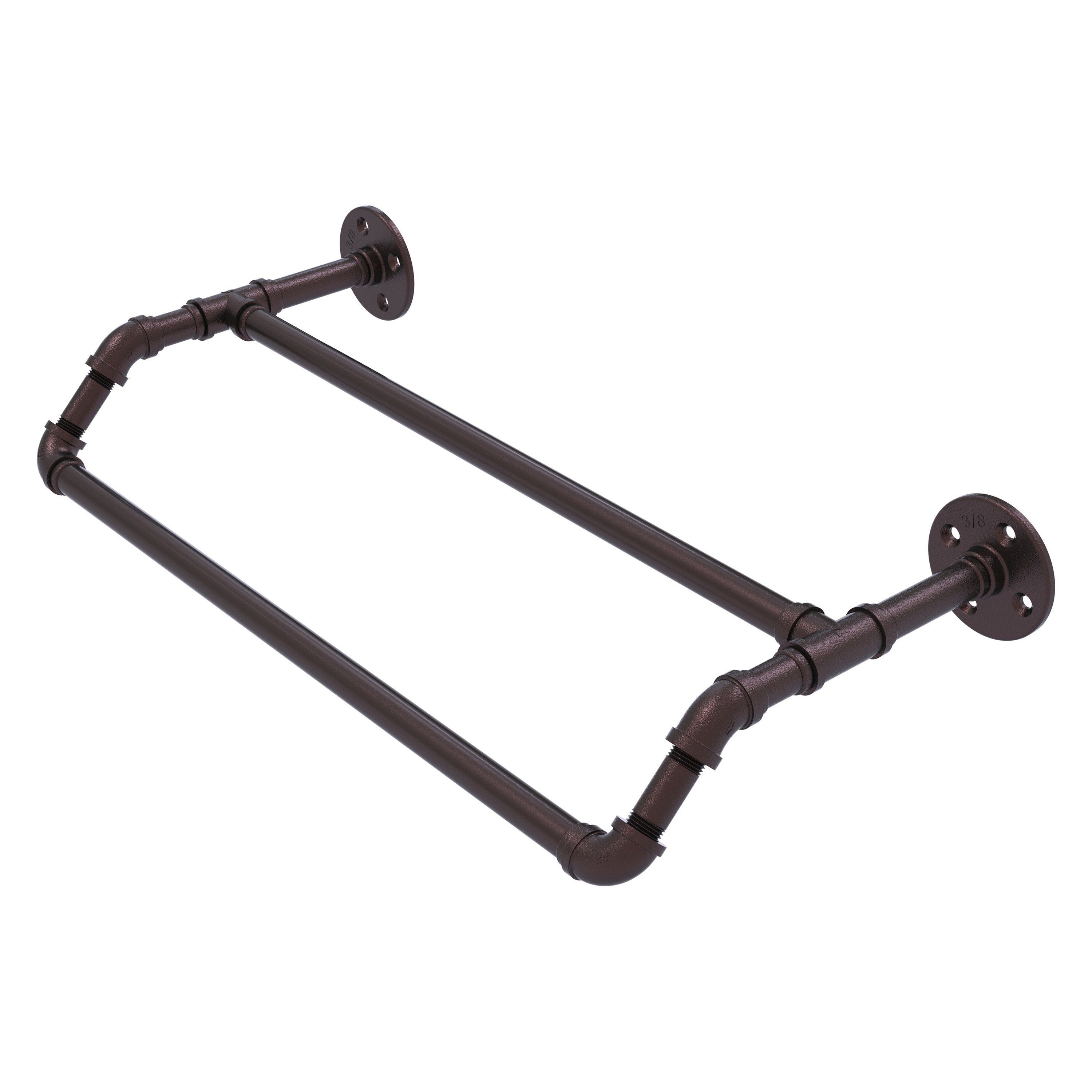 Allied Brass P-220-24-DTB-ABZ Pipeline 24-in double Antique Bronze Wall mount Double Towel Bar