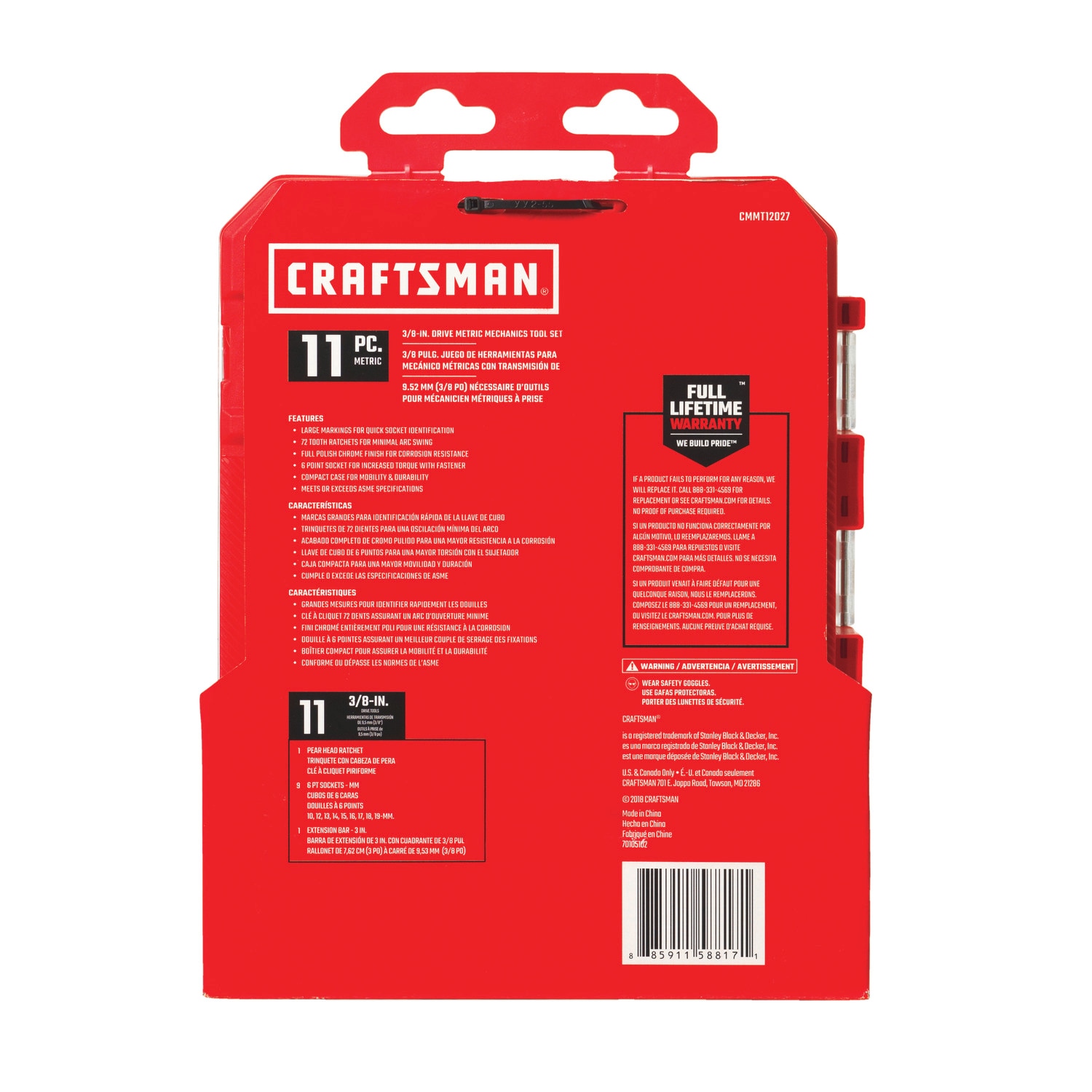 CRAFTSMAN 11-Piece Metric 3/8-in Drive 6-point Set Shallow Socket Set in  the Sockets & Socket Sets department at