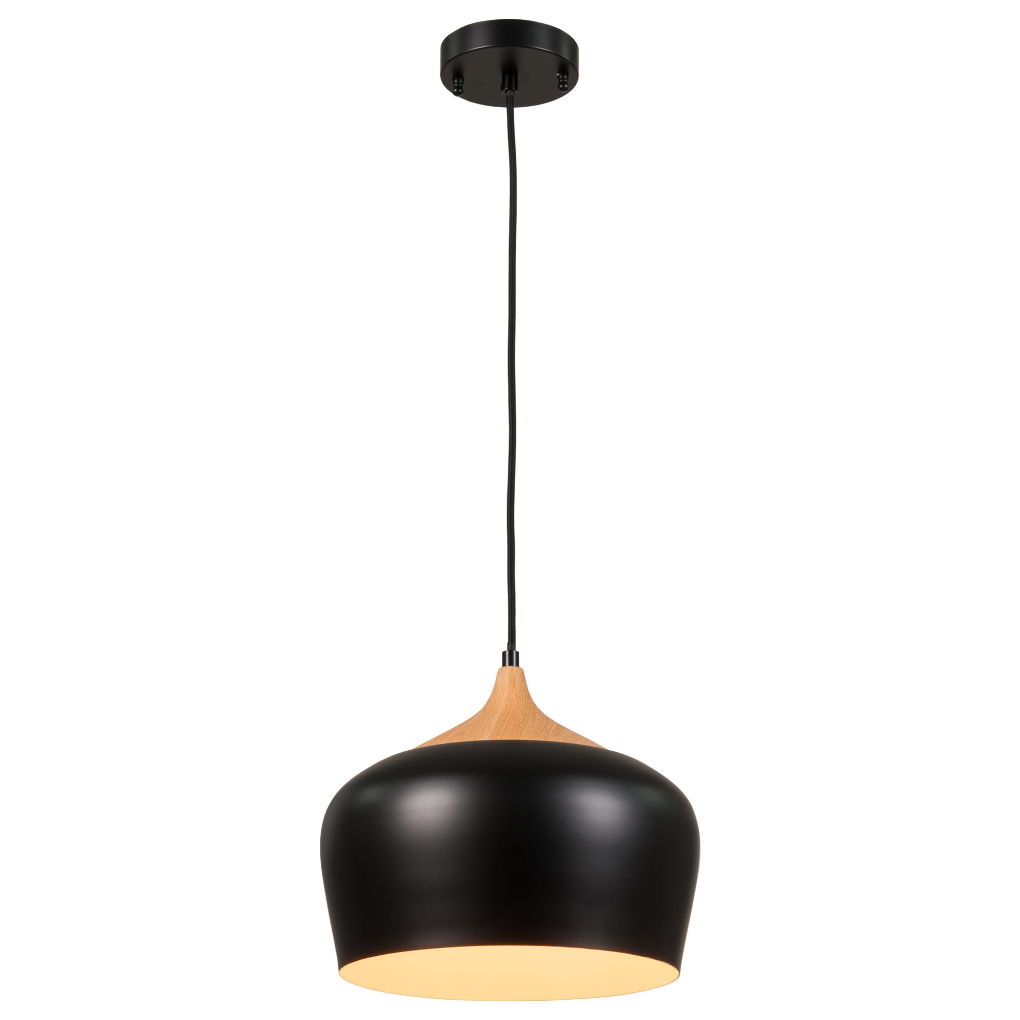 Forclover ALHH-2101PDL Semi-Flush Mount Pendant Light 1 -Light Black Modern/contemporary Linear Integrated LED Large Hanging Pendant light
