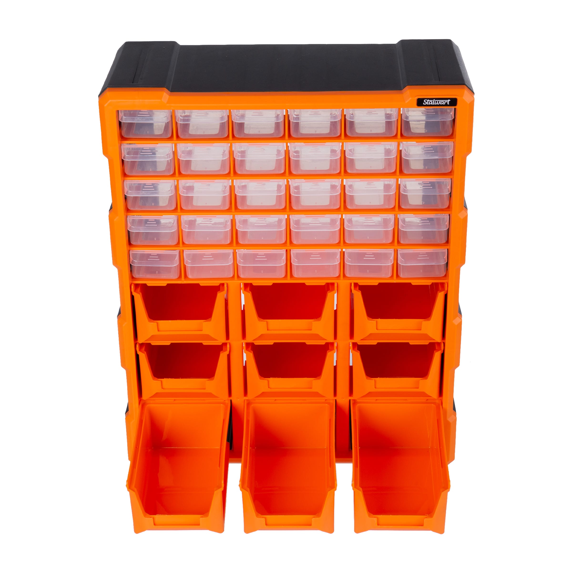 Black and Orange 39-Drawer Plastic Storage Organizer