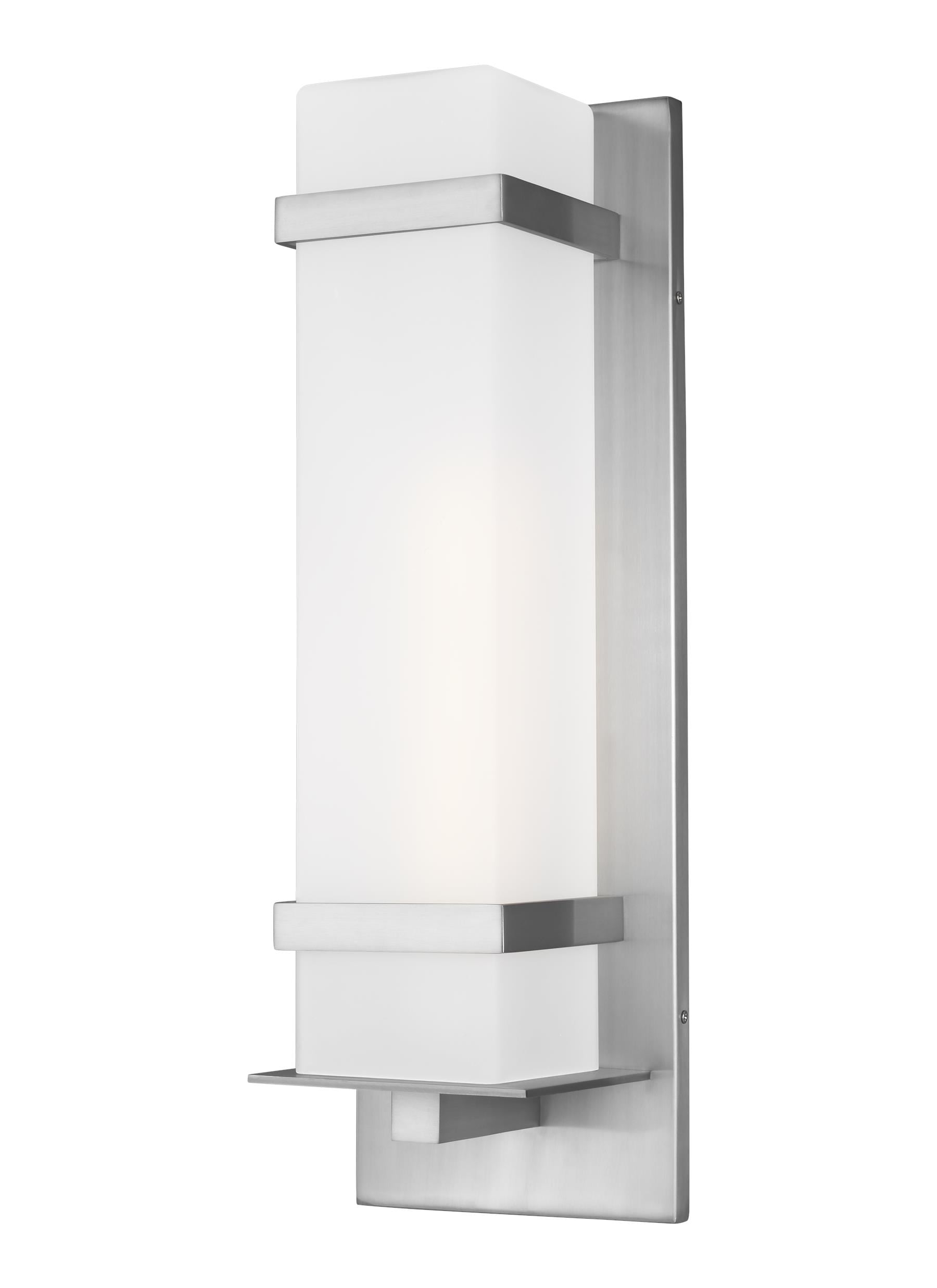 Generation Lighting 8720701-04 Alban 1 -Light 24.63-in H Satin Aluminum Hardwired Outdoor Wall Light