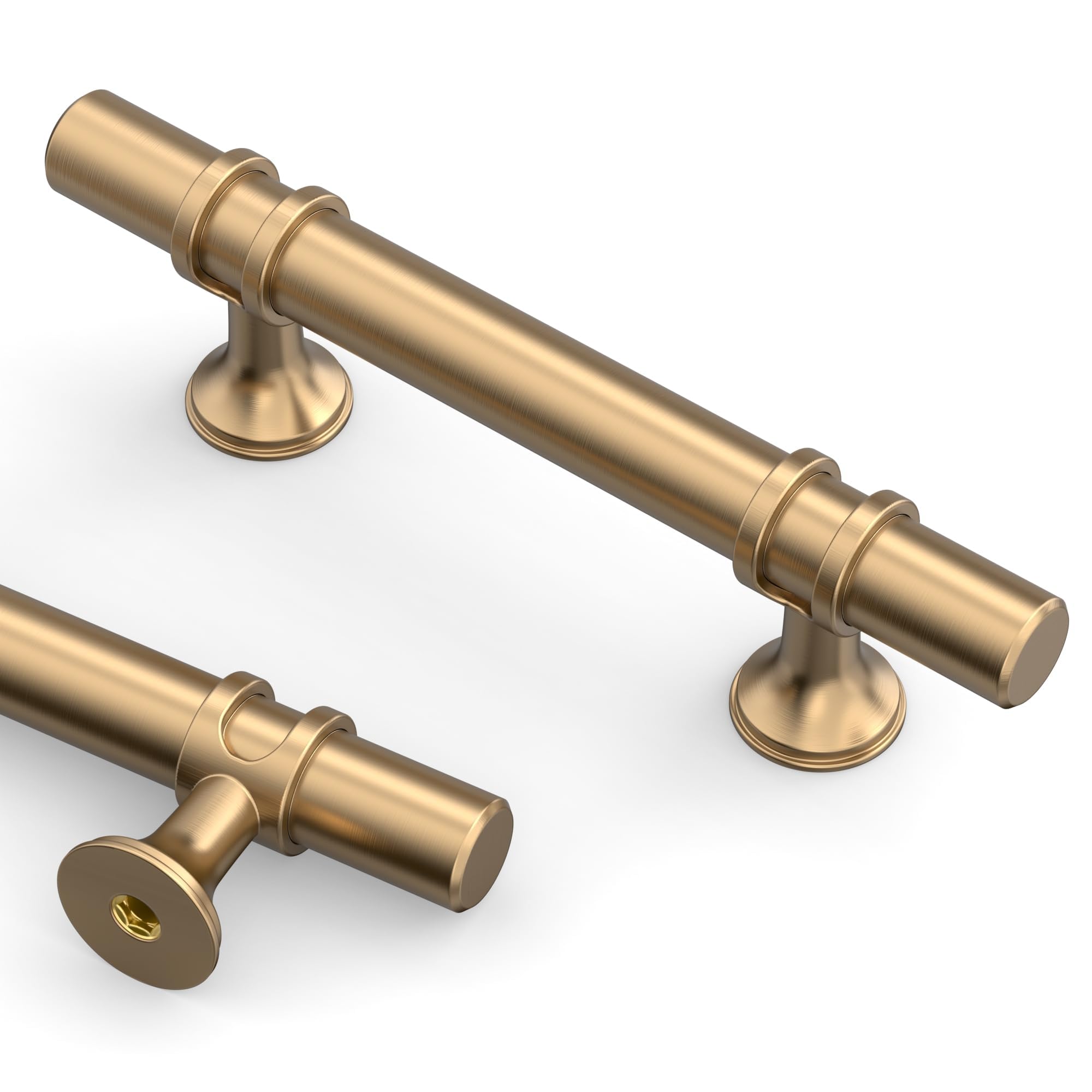 TNSO Champagne Bronze 3 inch Hole Center 6 Pack Zinc Alloy Cabinet And Drawer Knobs Hardware For Furniture #5749848500420