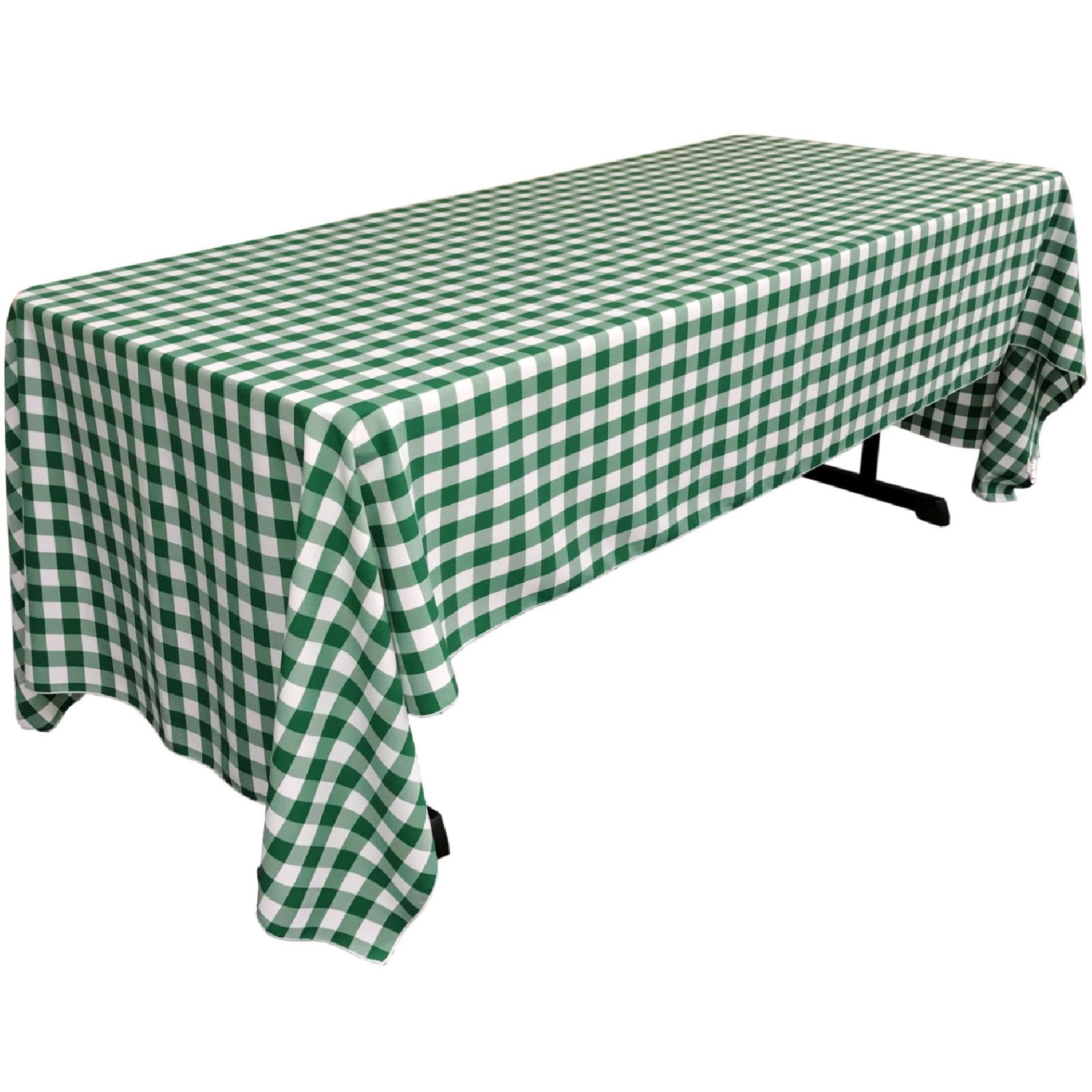 Slickblue Kitchen Dining Room Gingham Checkered Rectangular Tablecloth Polyester Table Cover for 6 ft or 8 ft Banquet Table Multiple Size and Color Options
