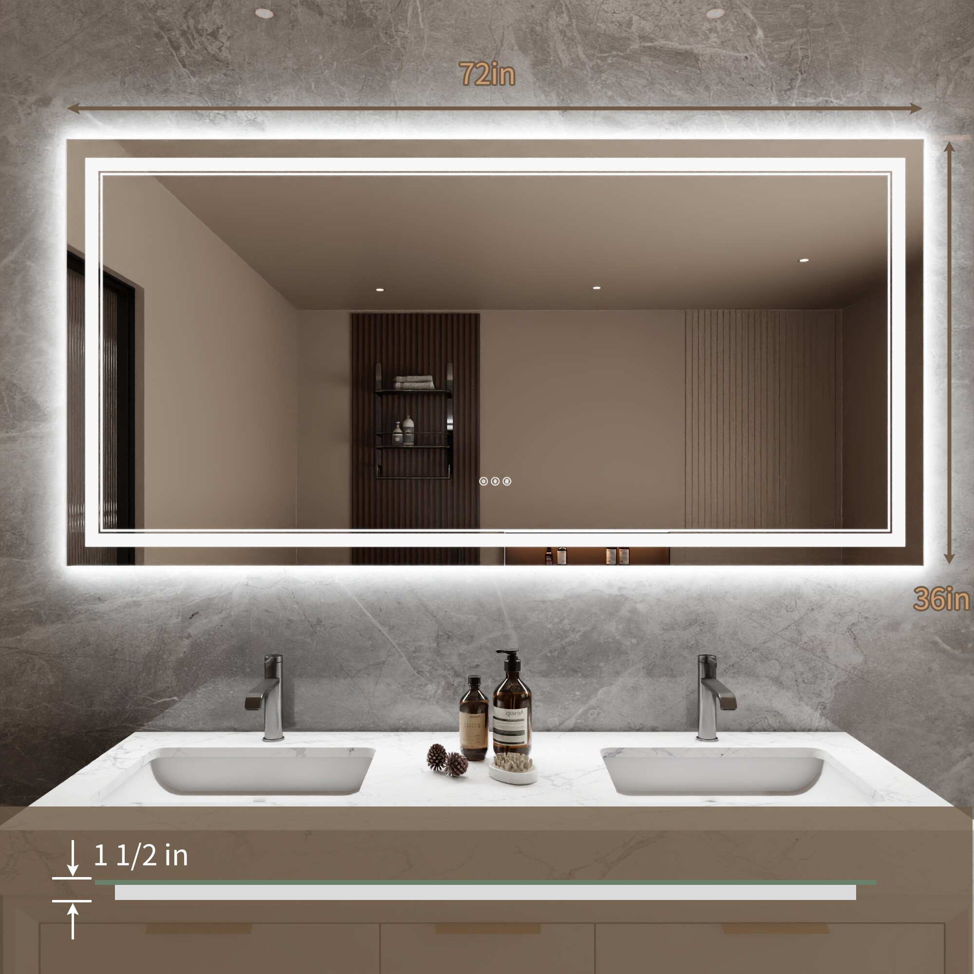 Bayfeve BFXB-11S3672-MIR Framed-Bath-Mirrors - View #6
