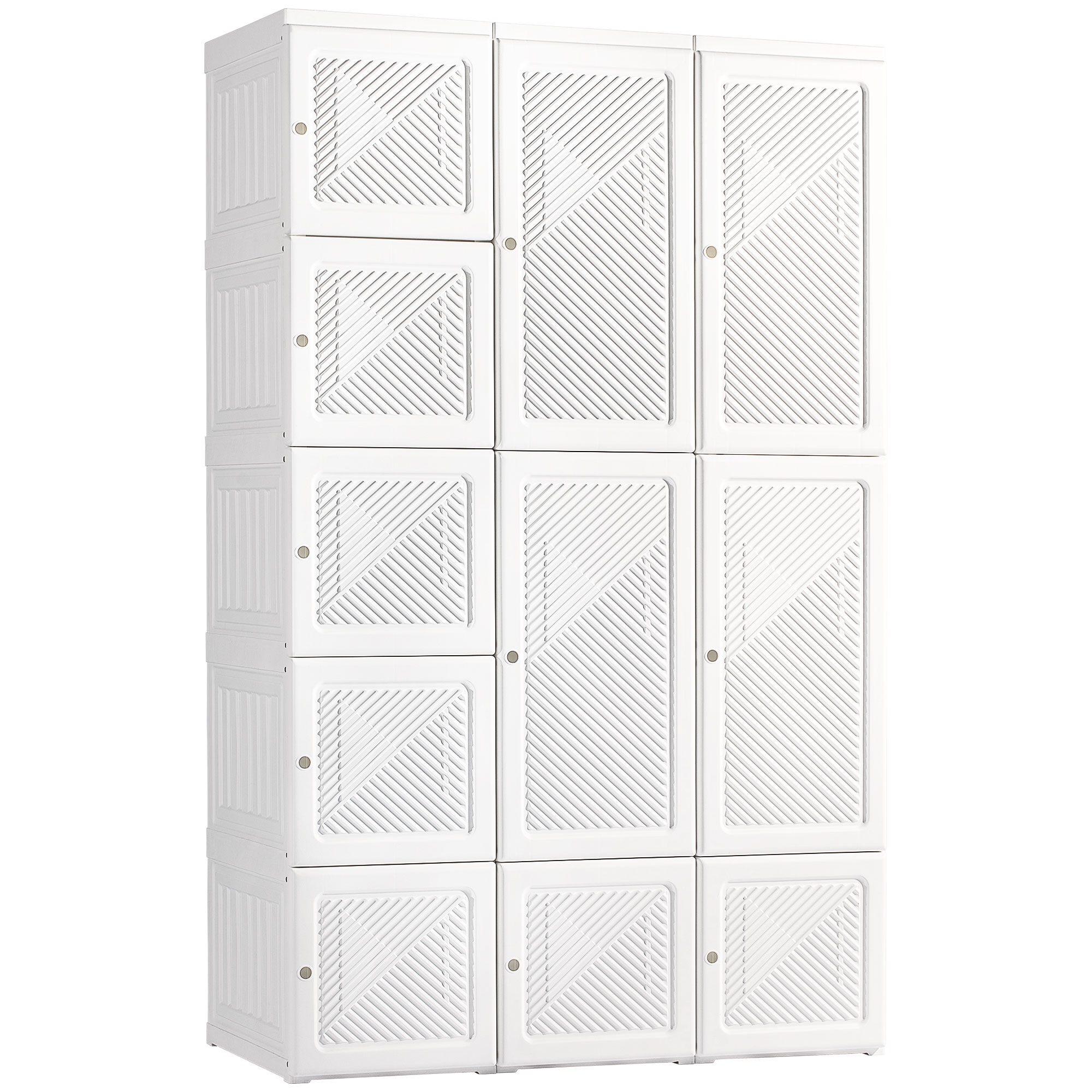 HyperDrop Cart - Folding Fabric Wardrobe Closet/ 11 Cube Storage Compartments/ Built-in Hanging R...