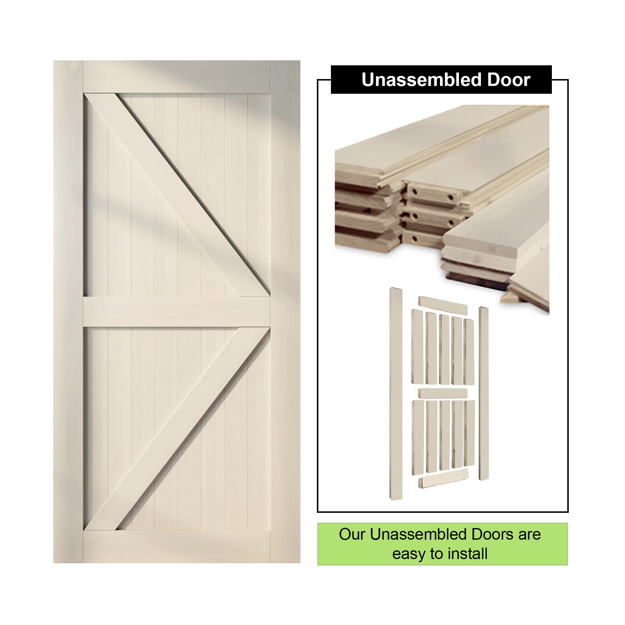 HOMACER 4884-K-TGRAY Barn-Doors - View #5