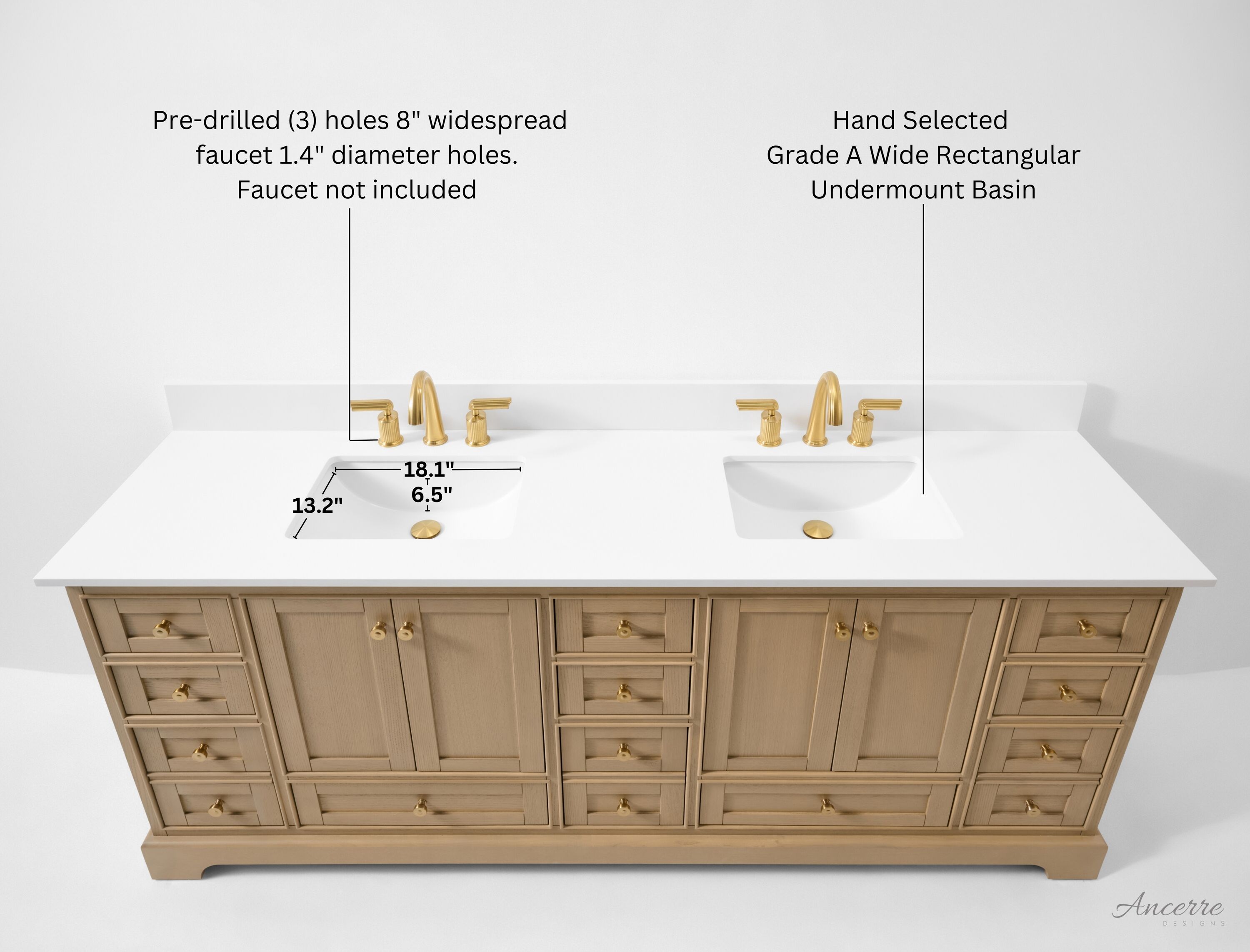 Ancerre Designs VTSAUDREY84OAKWQZ Bath-Vanity-Combo - View #4