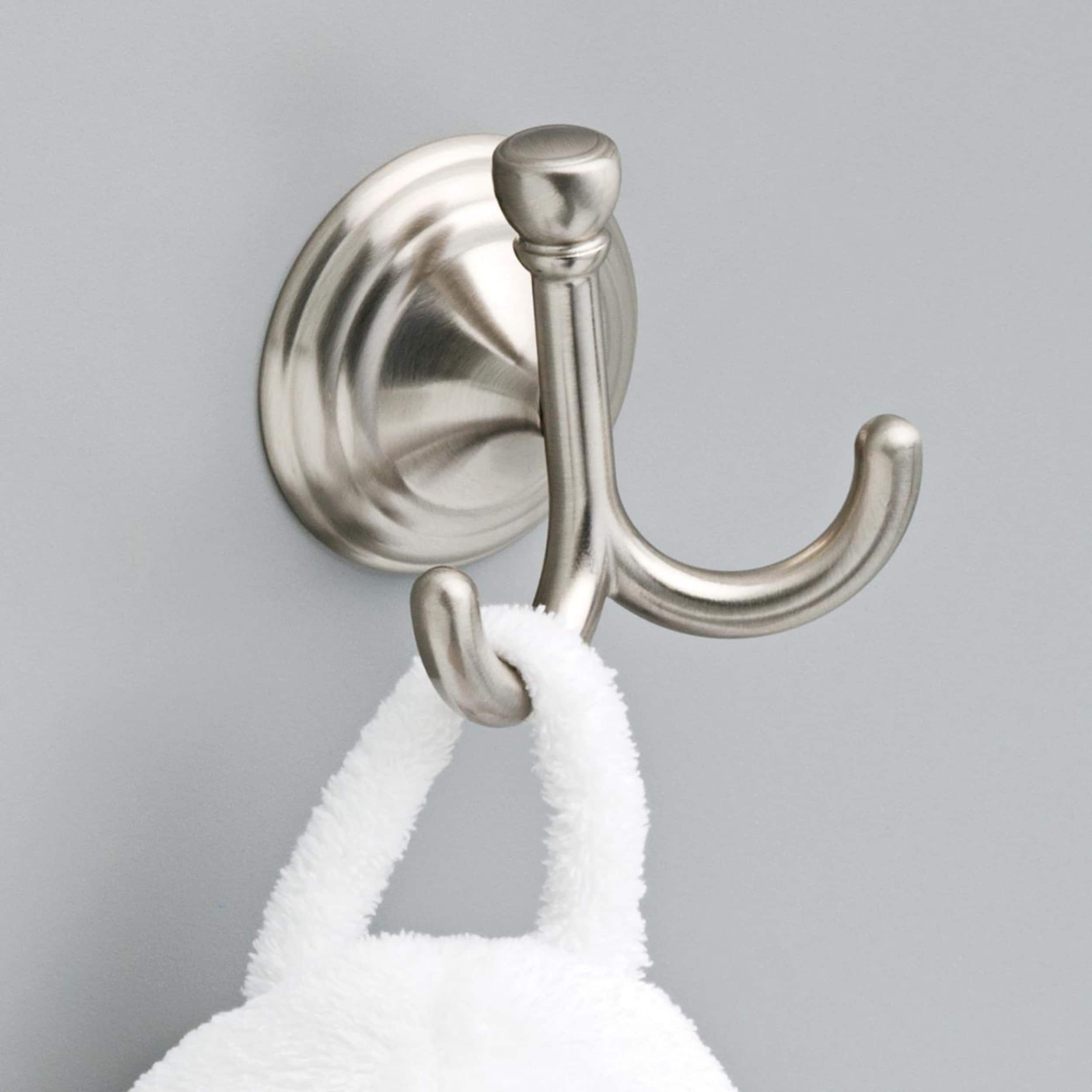 Stainless Steel Bathroom Hooks No Drill Silver Brushed
