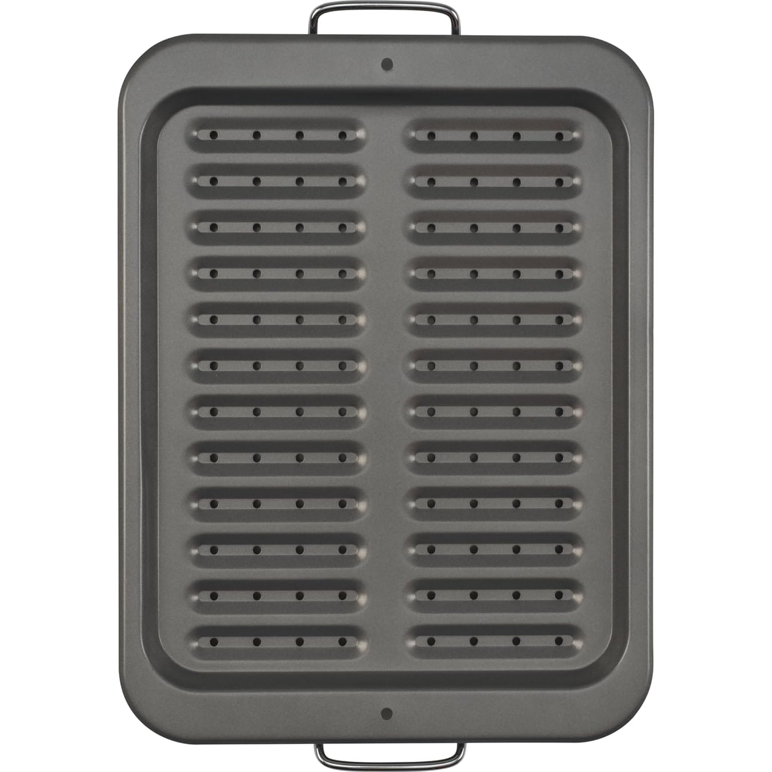 CHEFMADE Nonstick Steel Broiler Pan Set 11.5 x 14.25 Inch Warp Resistant PFOA and PTFE Free for Broiling Baking and Roasting