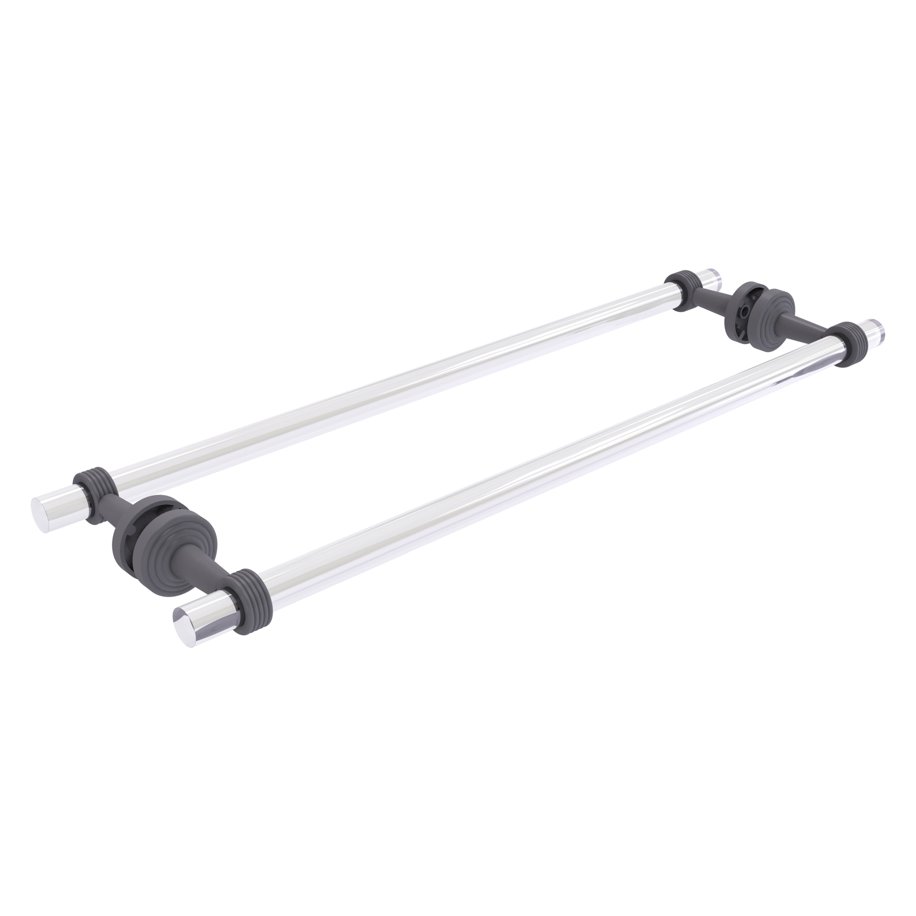 Allied Brass PB-41G-BB-24-GYM Pacific Beach 24-in double Matte Gray Wall mount Double Towel Bar