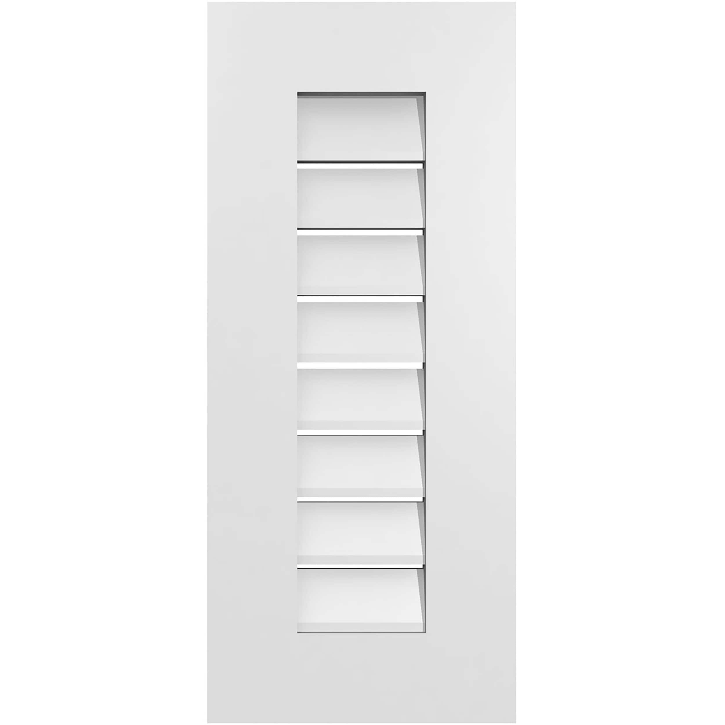 Ekena Millwork GVPVE12X2801SF 12-Inches x 28-Inches Off-white Rectangle PVC Gable Louver Vent