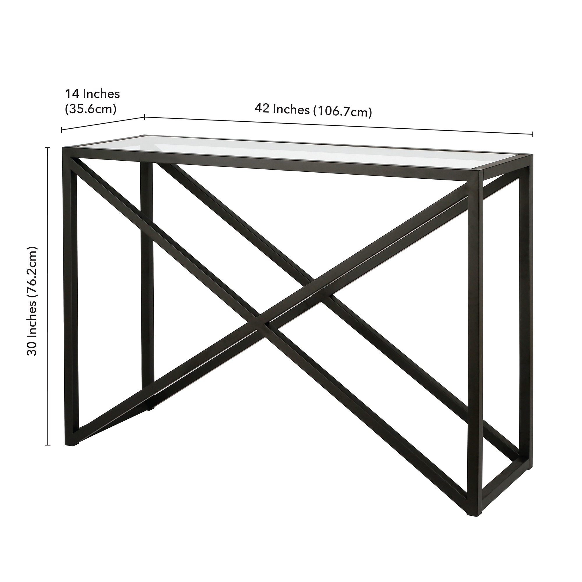 Urban Geometric 46" Blackened Bronze Glass Coffee Table