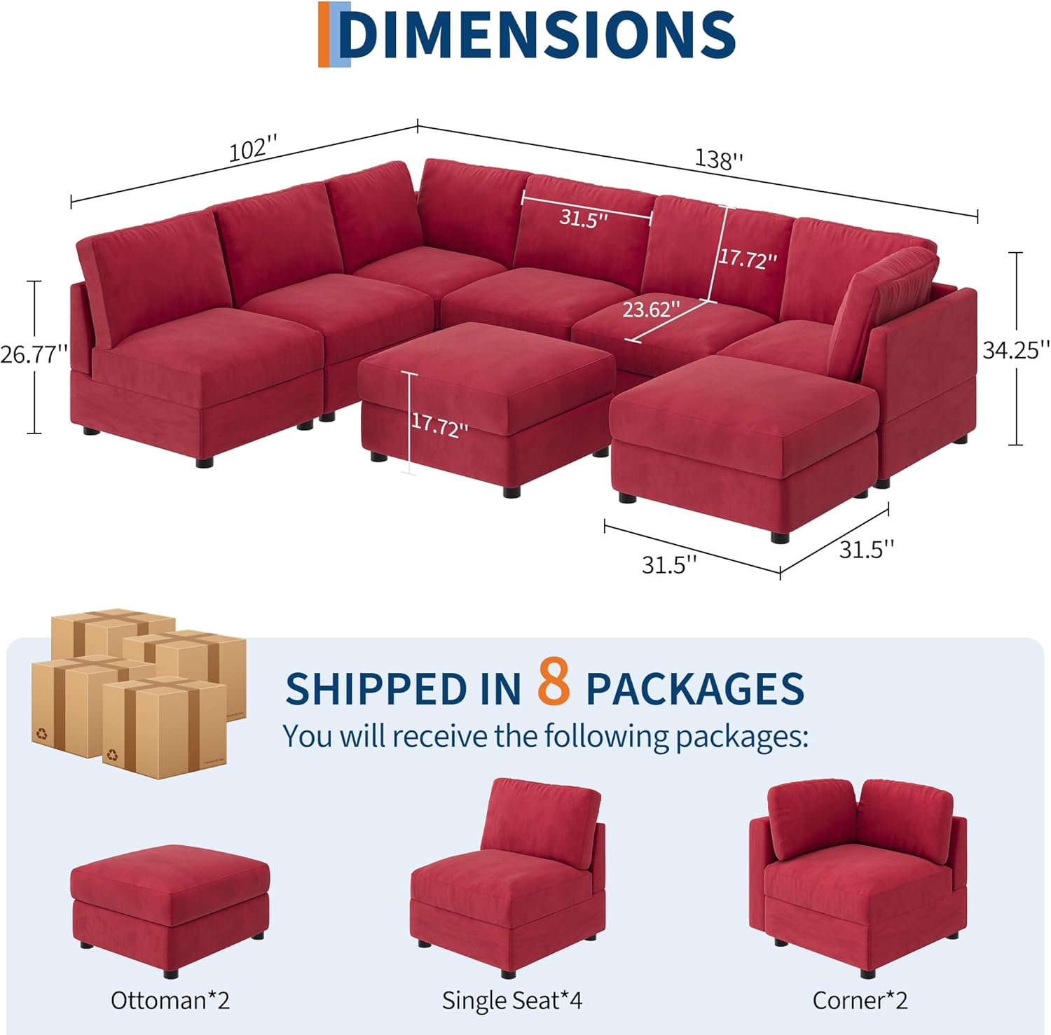 Garvee CJH-VAM-33XLCPDH Sofas-Loveseats - View #2