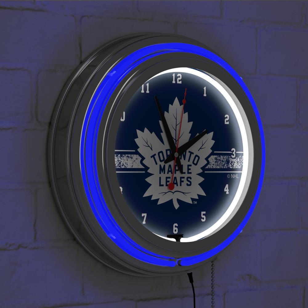 Trademark Gameroom Toronto Maple Leafs Clocks Analog Round Wall Clock ...