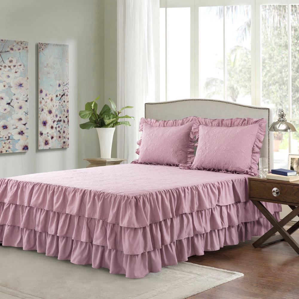 New Sega Home NS906RO04 Jenny 3-Piece Rose King Bedspread Set