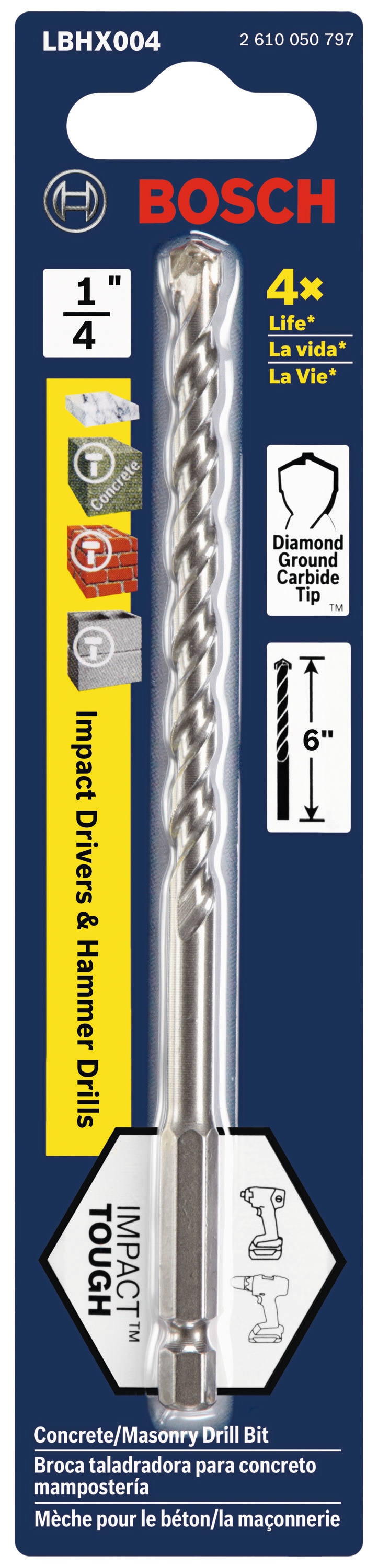 SPKLINE 5 Pcs SDS-Plus Rotary Hammer Drill Bit Set  3/16,1/4,5/16,3/8,1/2 Diameter,Tungsten Carbide Tip SDS+ Impact Drill  Bits for Concrete Brick