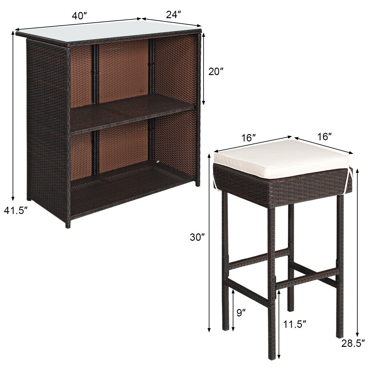 YERIVA HSM68745WH Patio-Dining-Sets - View #2
