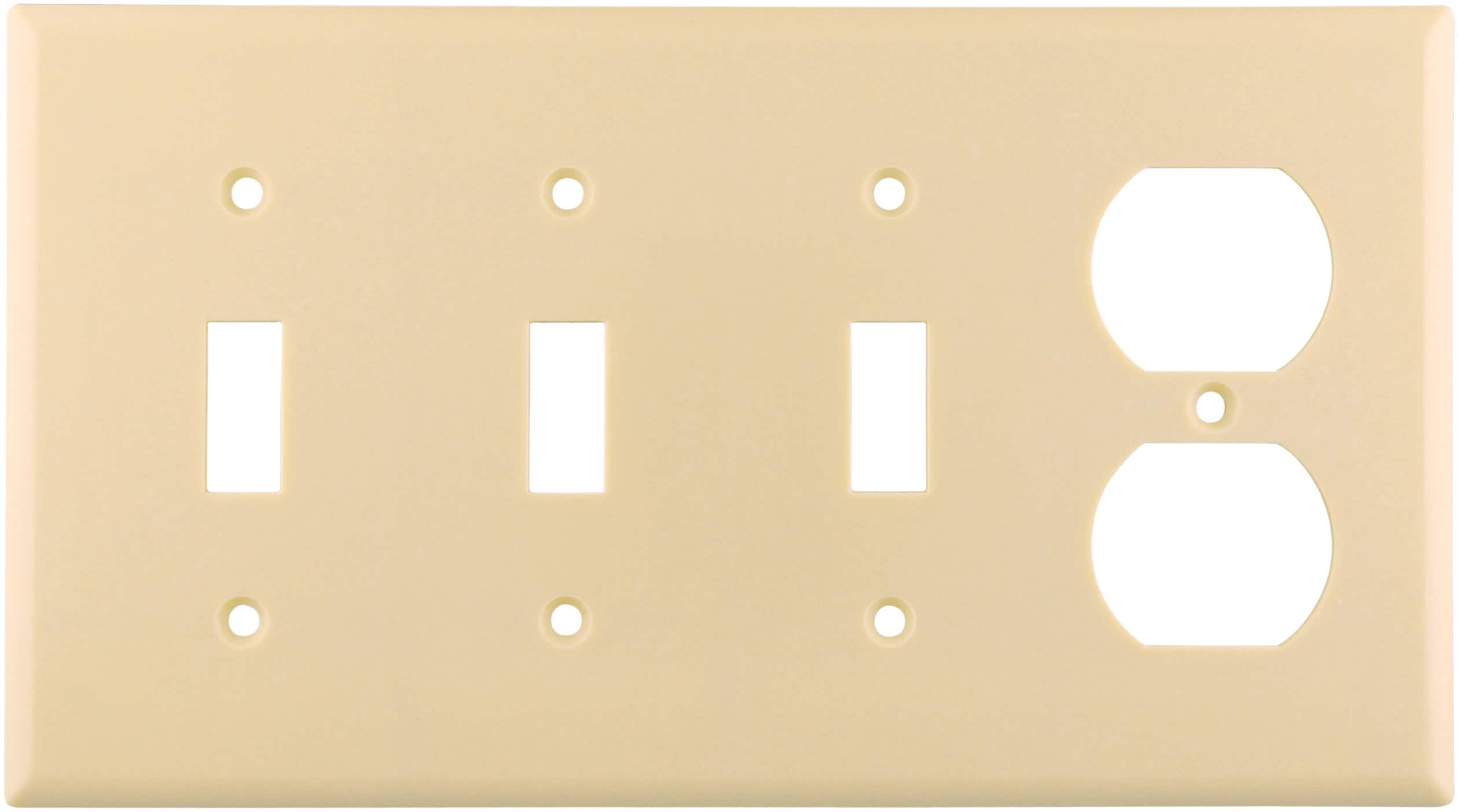 Eaton 2174V-BOX 4 -Gang Ivory Plastic Indoor Toggle/Duplex Wall Plate
