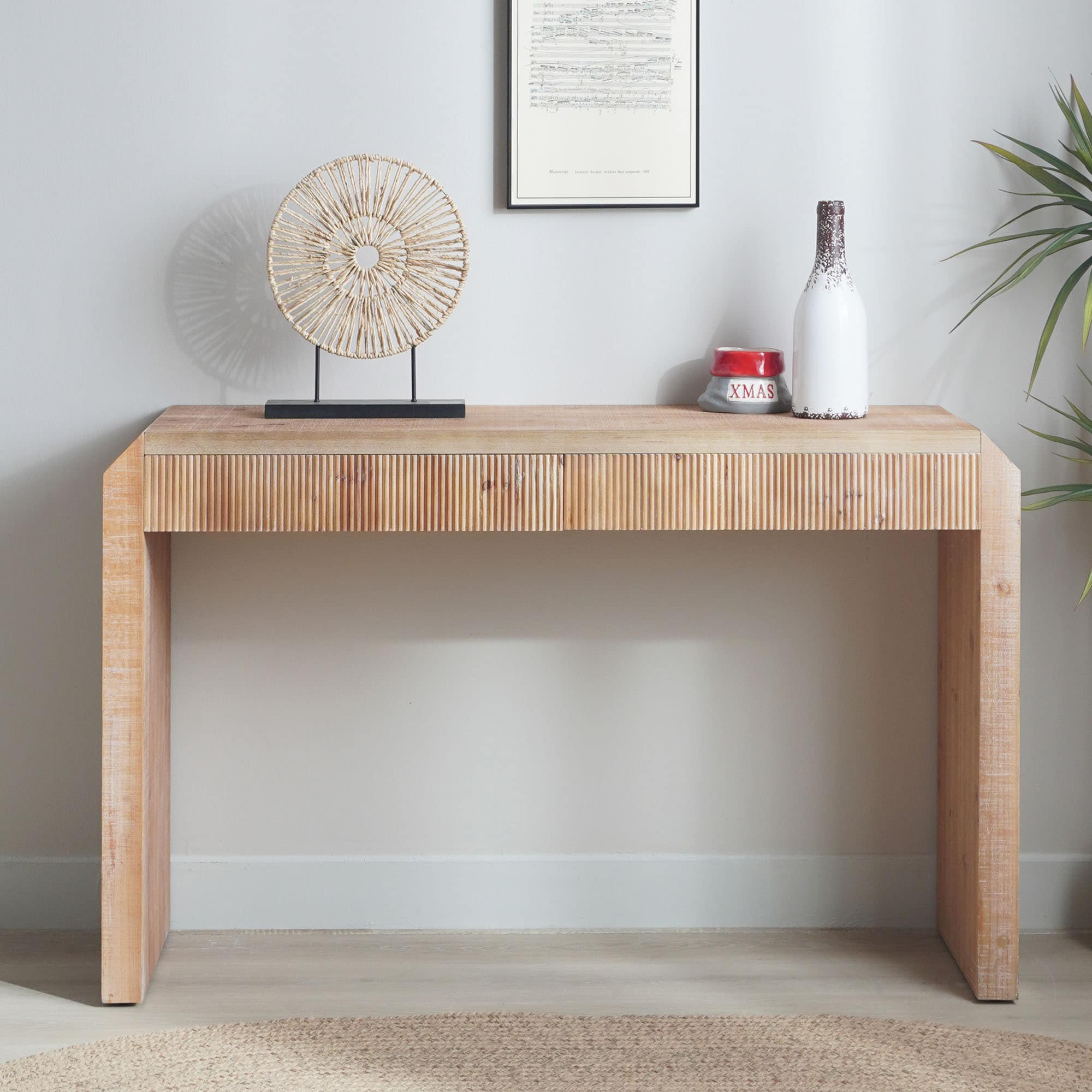 SINOFURN SYA020300WD Rustic Antique Natural Console table