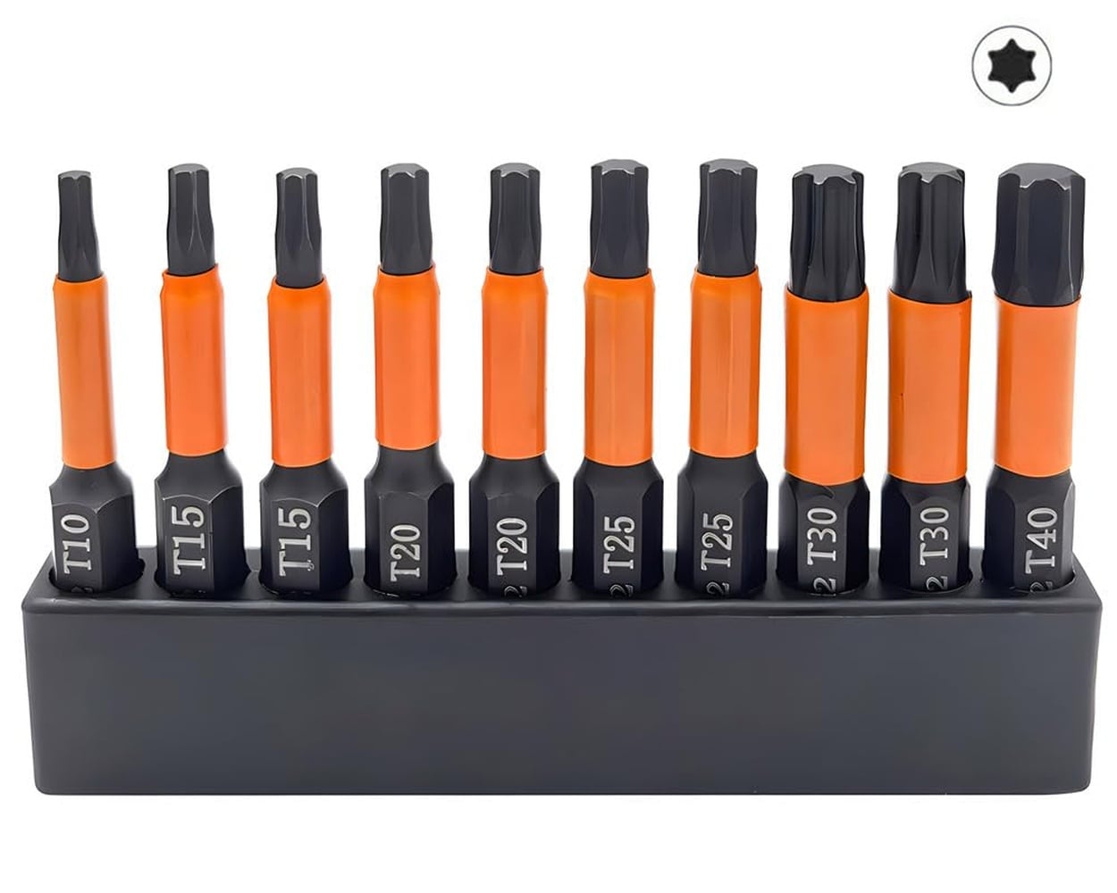 Ahfiwaso 10 Piece Torx Bit Set S2 Steel Impact Grade Star Bits Set 2 Inch Length Magnetic 1 quarter Hex Shank Torx Screwdriver Bit T10 T15 T20 #LAH0818Q063