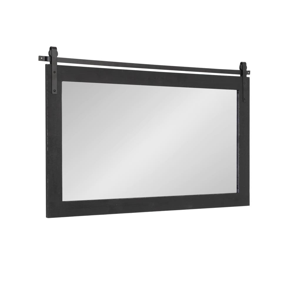 Kate and Laurel 218843 Cates 40-Inches W x 26-Inches H Rectangle Black Framed Wall Mirror