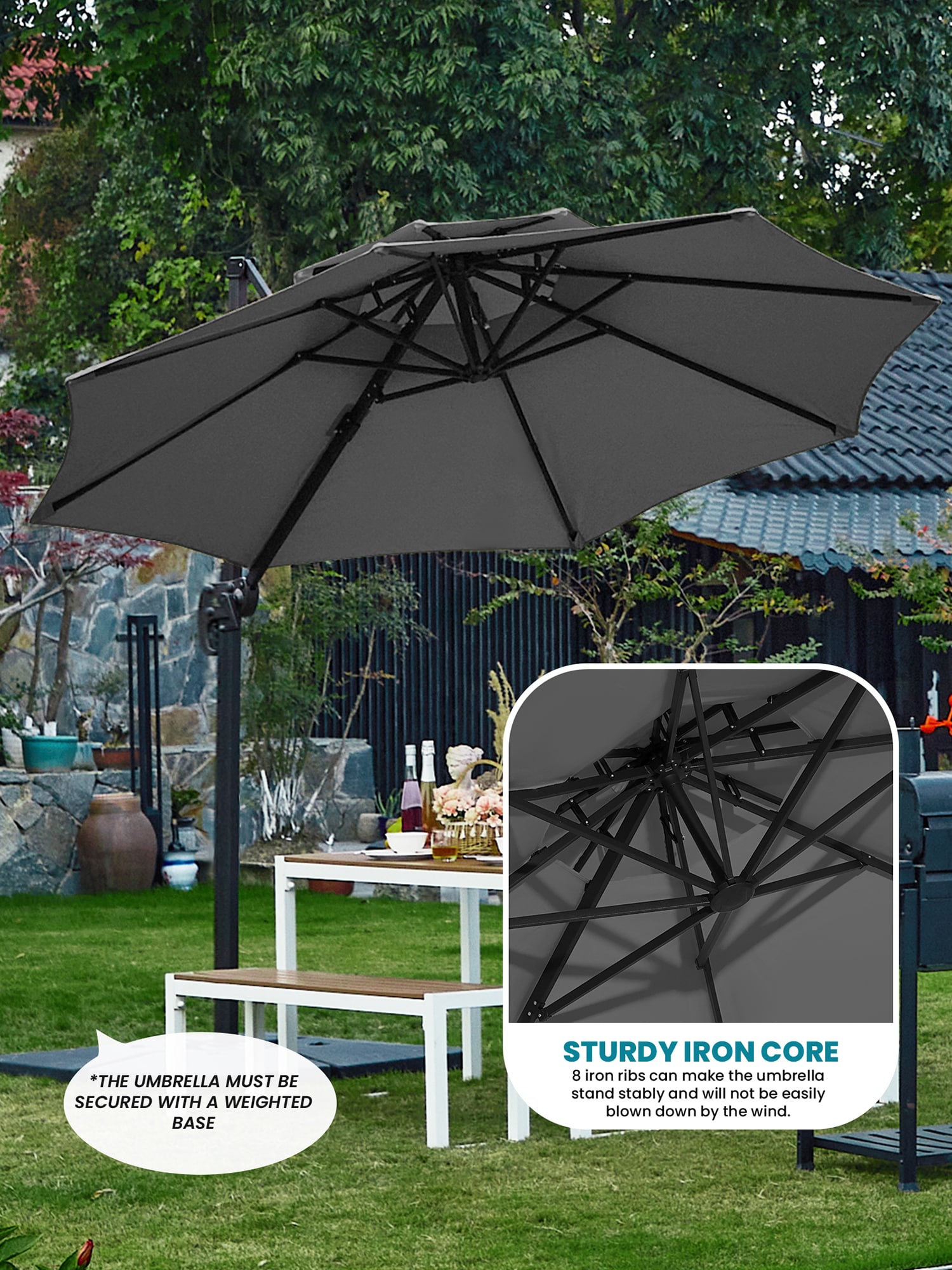 JEAREY JE-LKLM-13FT-GR Umbrellas-2 - View #4