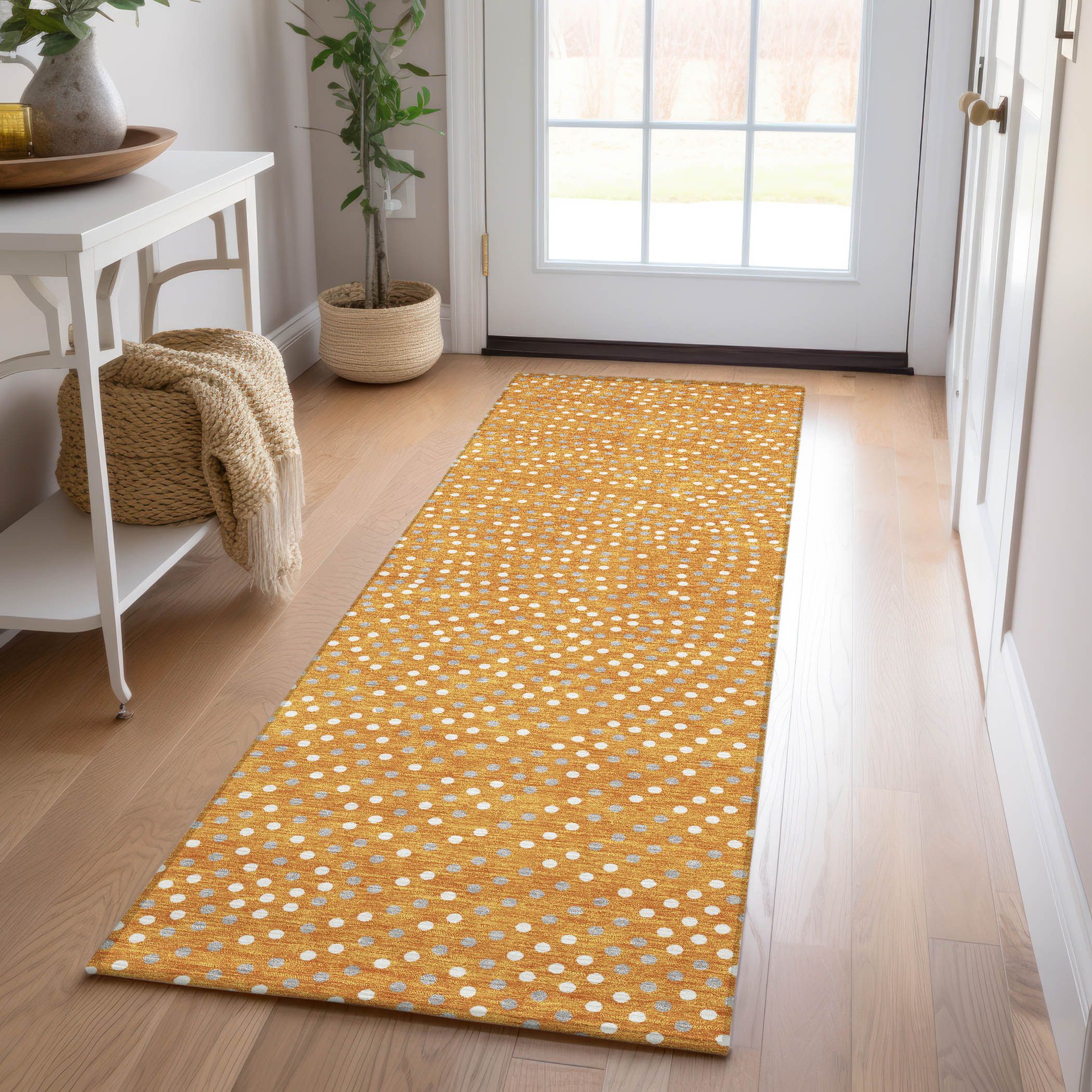Addison Rugs ACN1021OR2X8 Chantille ACN1021OR 2 x 7 (ft) Polyester Orange Rectangular Indoor/Outdoor Geometric Machine washable Runner rug