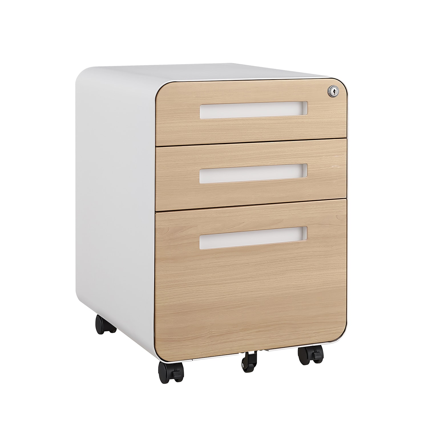 SINOFURN SYC030001BK Walnut 3 -Drawer 15.8-in File Cabinet