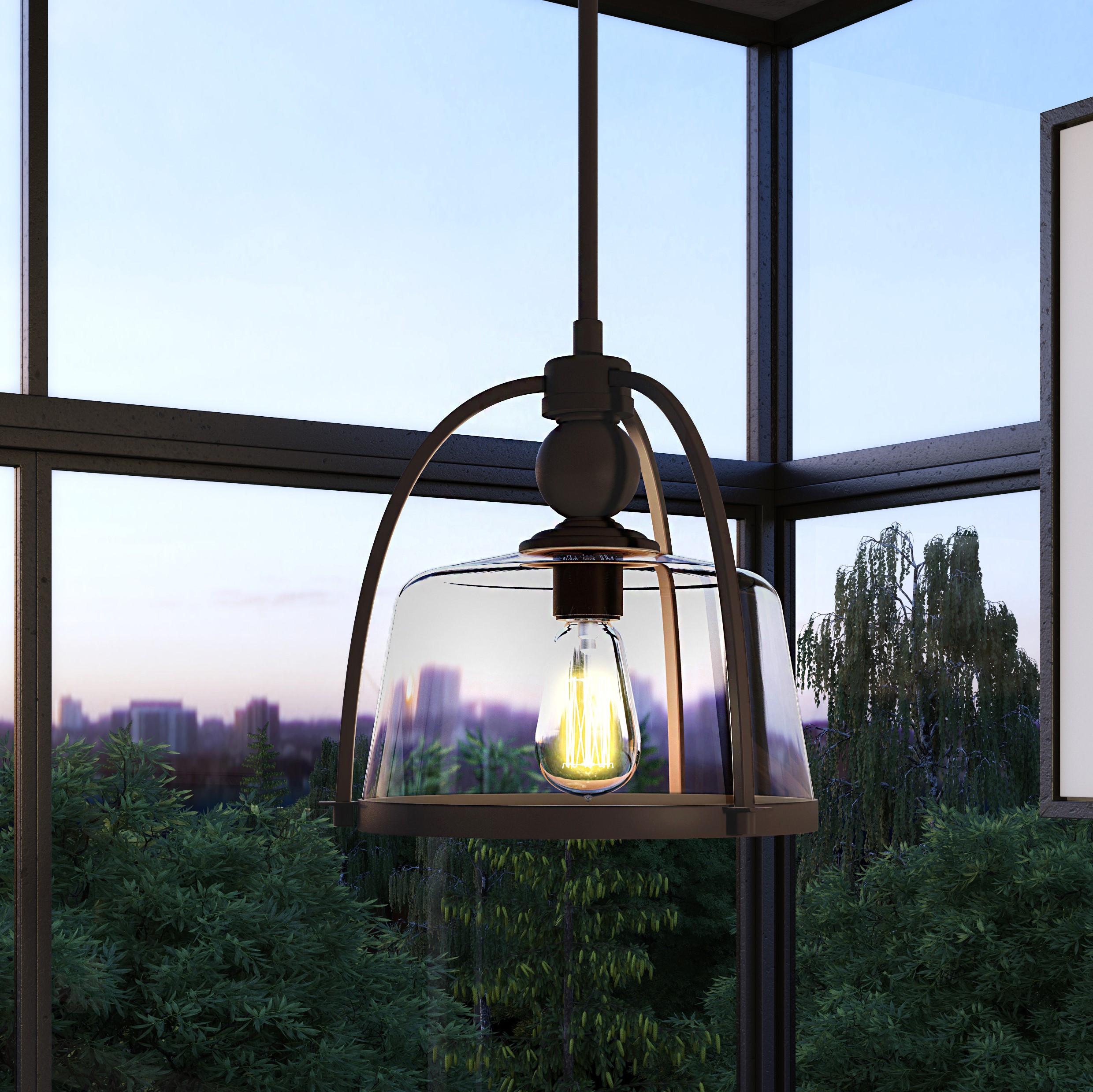 Quoizel QPP1401WT Ridley 12-Light Palladian Bronze Transitional Lantern Outdoor Hanging Pendant Light