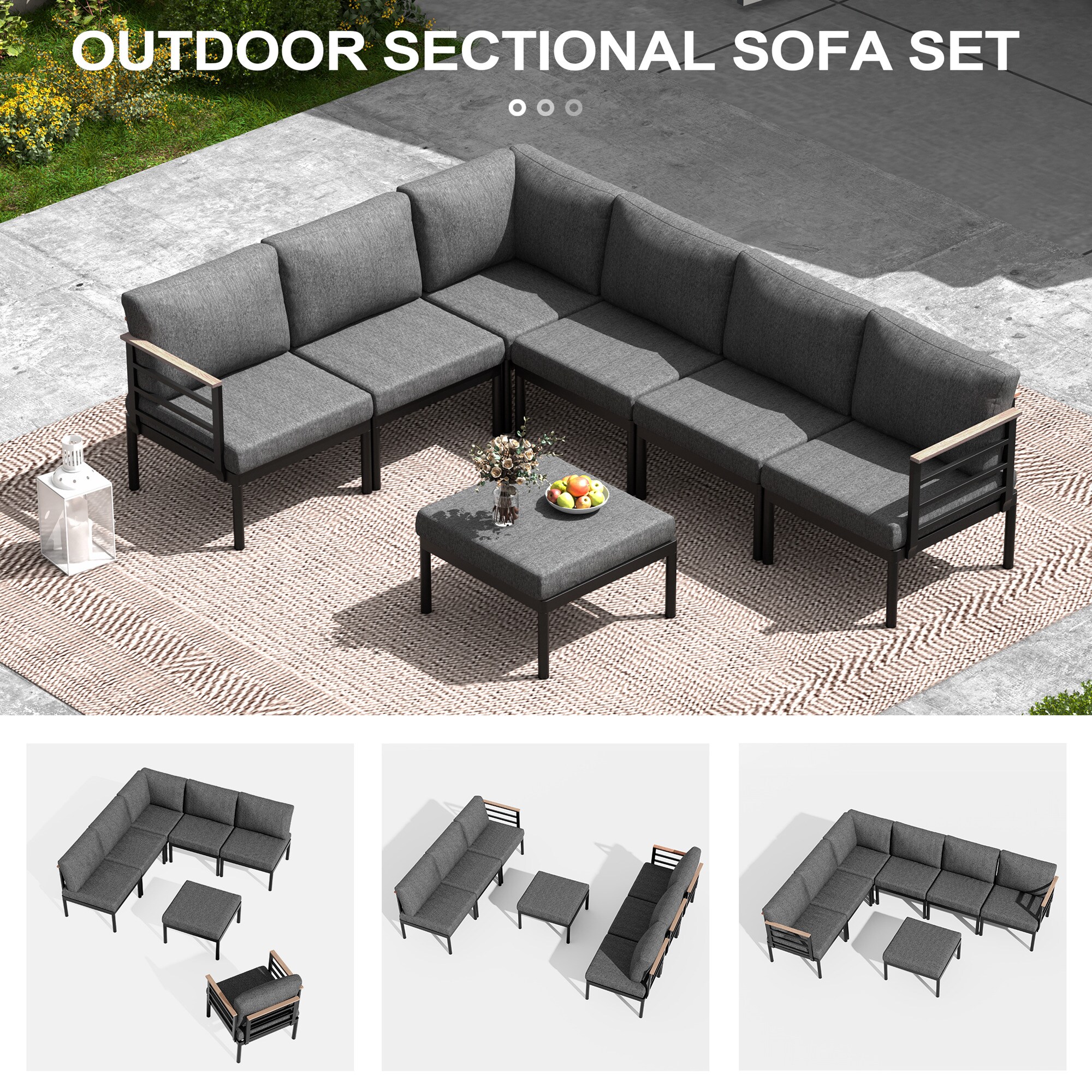Crestlive Products CL-SF009DGY-7 Patio-Sofas-Daybeds - View #4