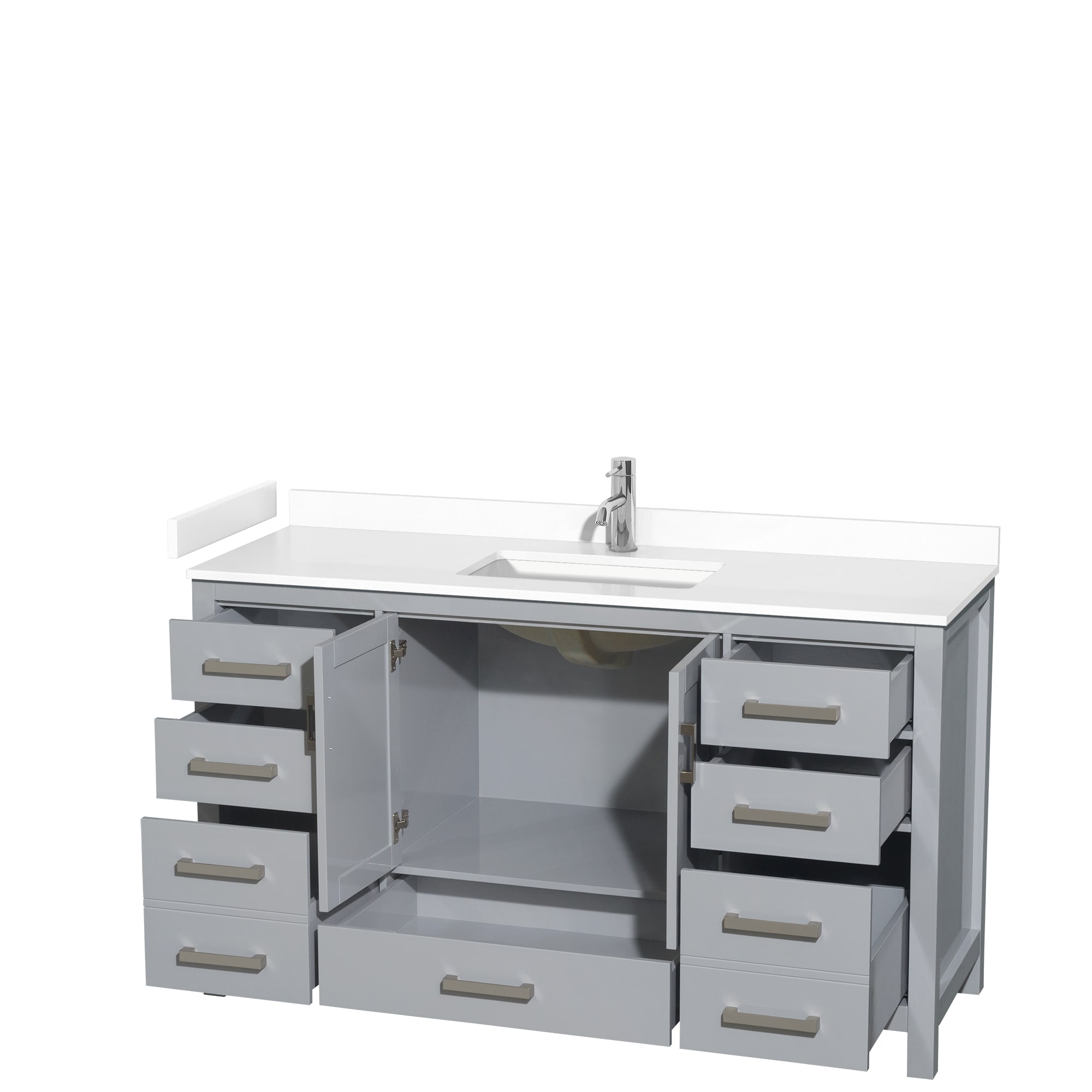 Wyndham Collection WCS141460SGYWCUNSMXX Bath-Vanity-Combo - View #2