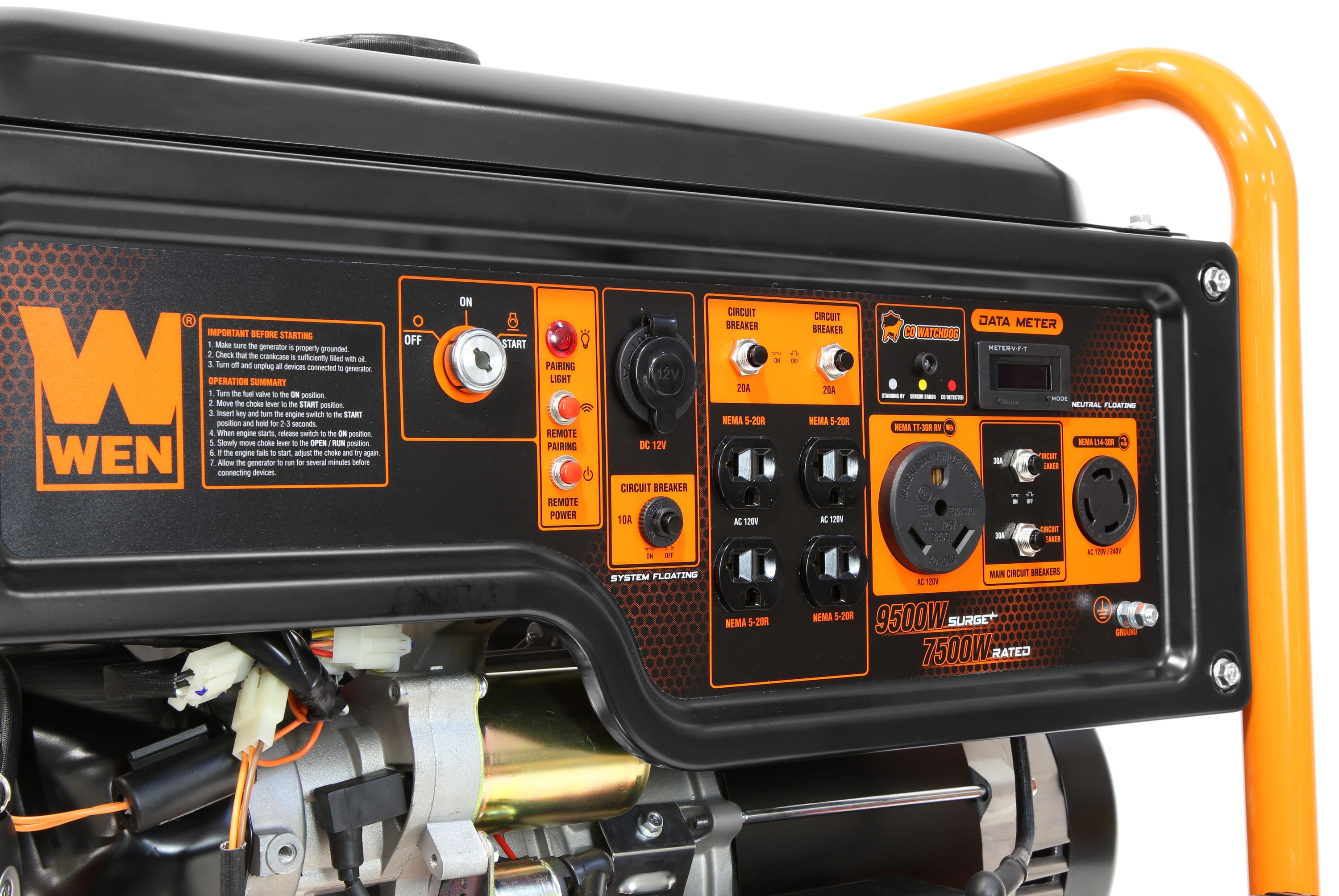 Wen 9500 7500 watt portable generator gn9500x at lowes