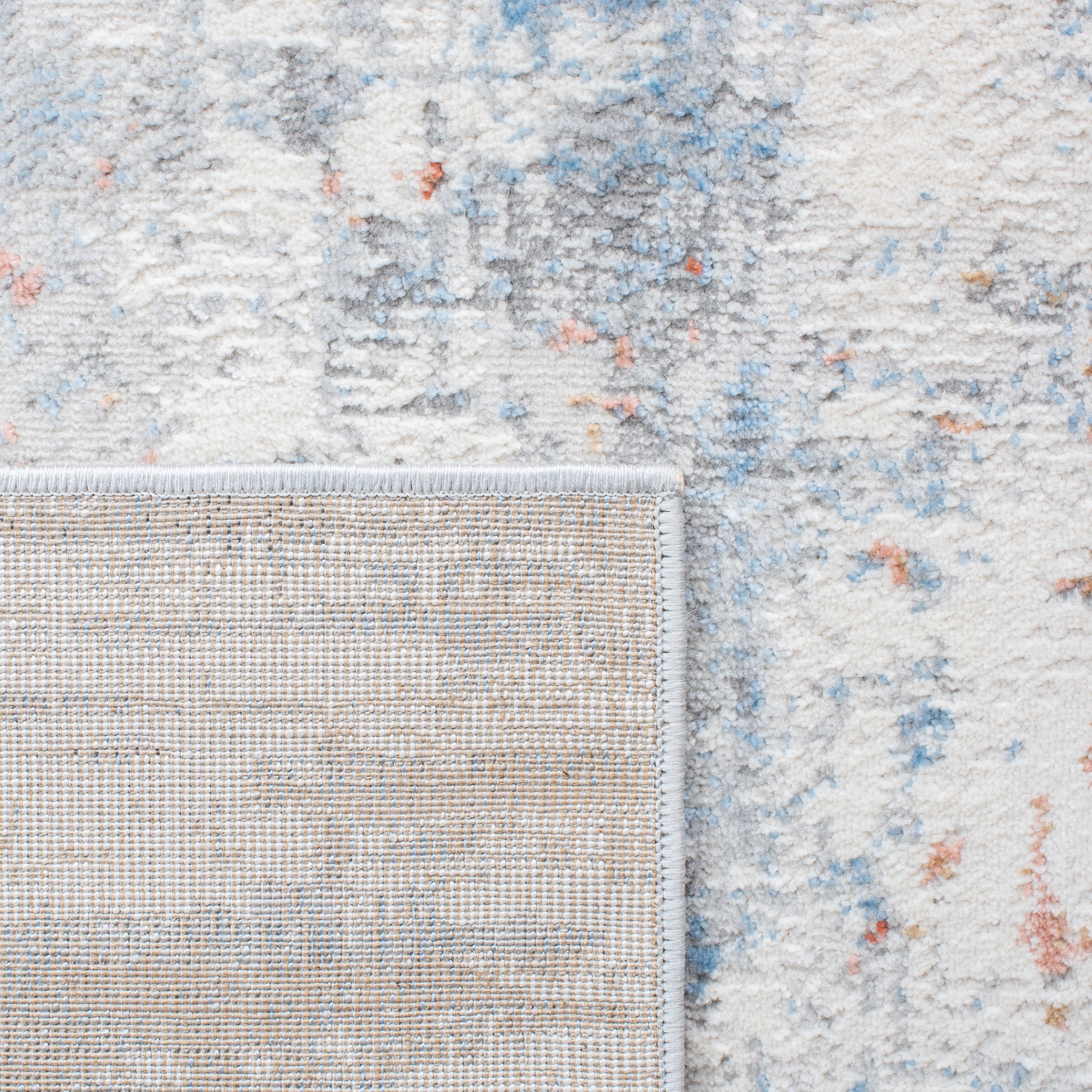 Ivory and Rust Abstract Hand-knotted Reversible Rug