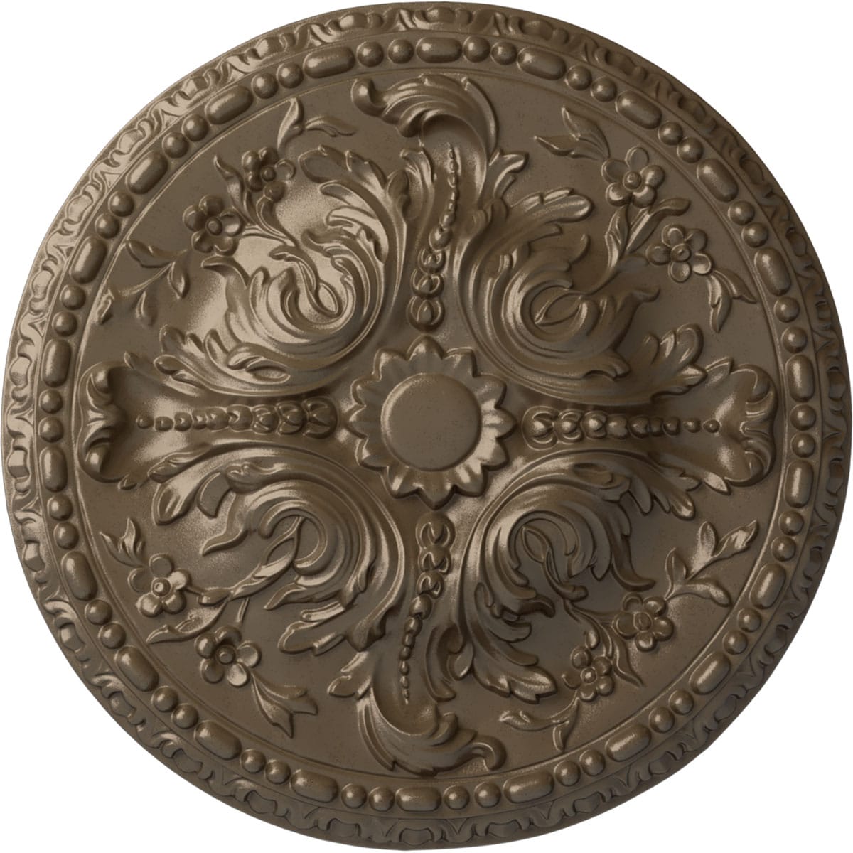 Ekena Millwork CM20AMWSS Amelia 19.625-in W x 19.625-in L Painted Warm Silver Polyurethane Whole Ceiling Medallion