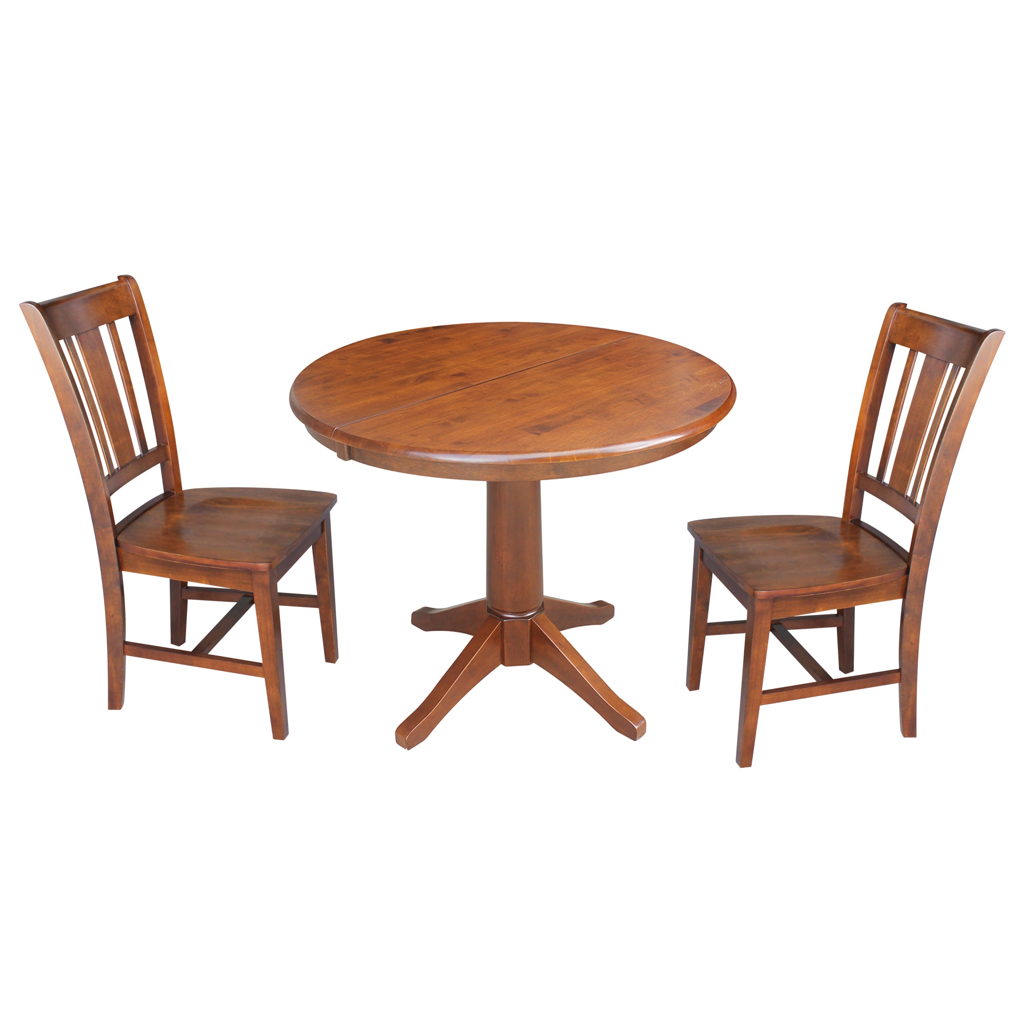 International Concepts K581-36RXT-27B-C10-2 Espresso Traditional Dining Room Set with Round Table ( Seats 4 )