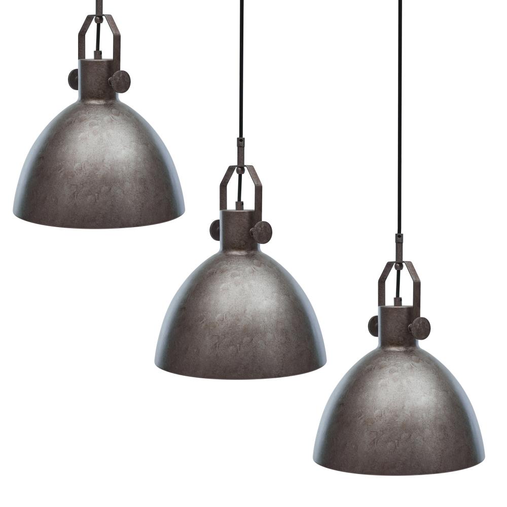 Boston Loft Furnishings Riber 3-Light Antique Silver Industrial Bell ...