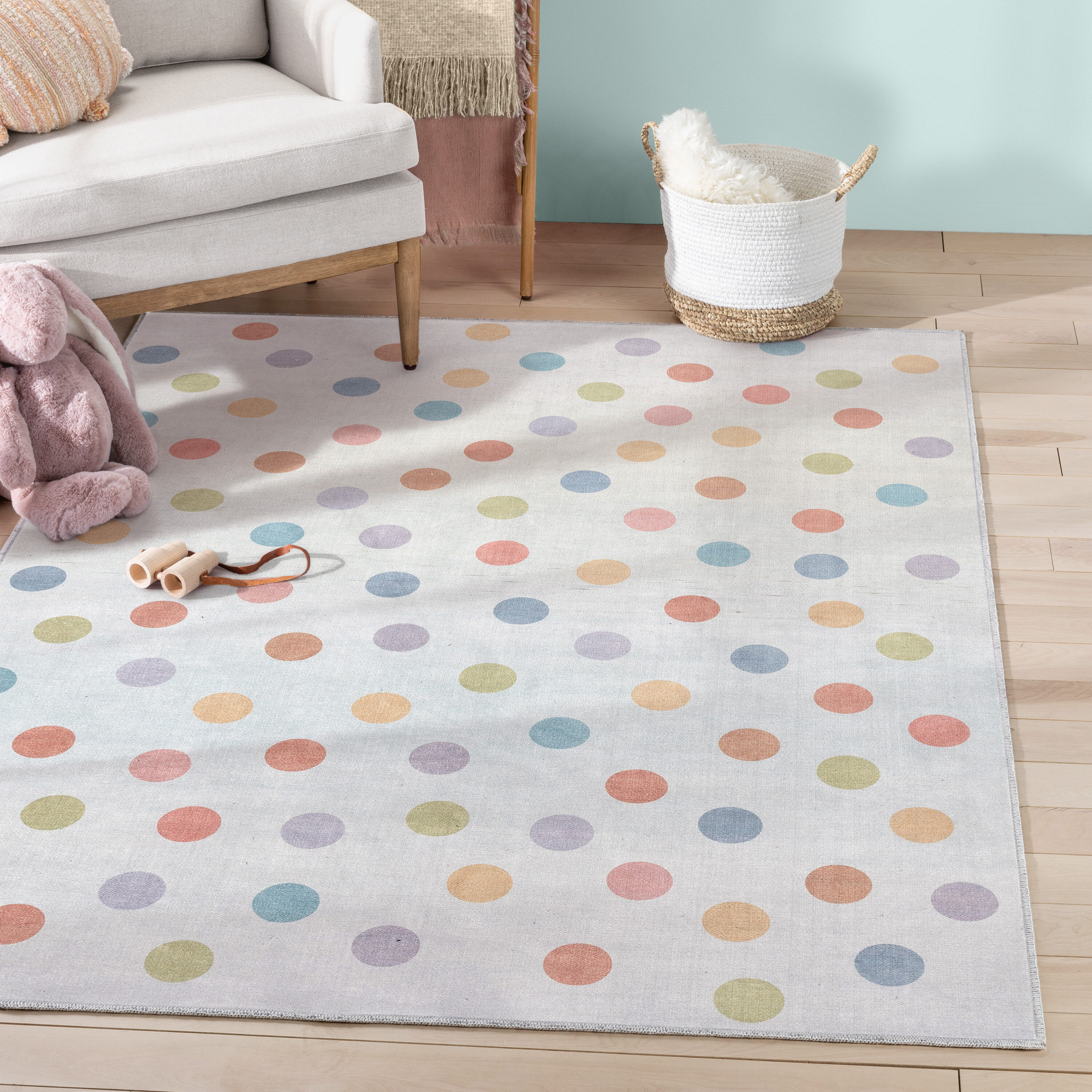 Well Woven W-KD-10A-5 5 x 7 (ft) Flatweave Polyester Multi Color Rectangular Indoor Mid-Century Modern Machine washable Area rug