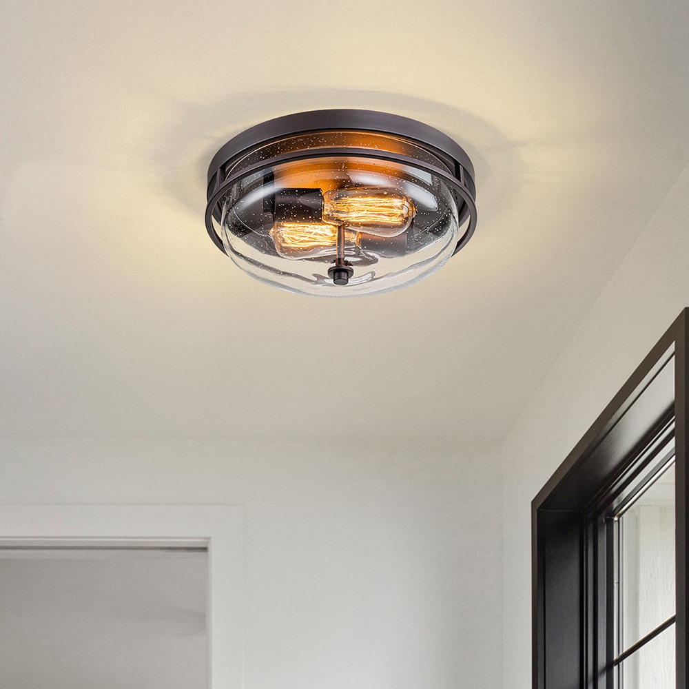 EDISLIVE Y81010000045578 2 -Light 13-in Matte Black Flush Mount Light