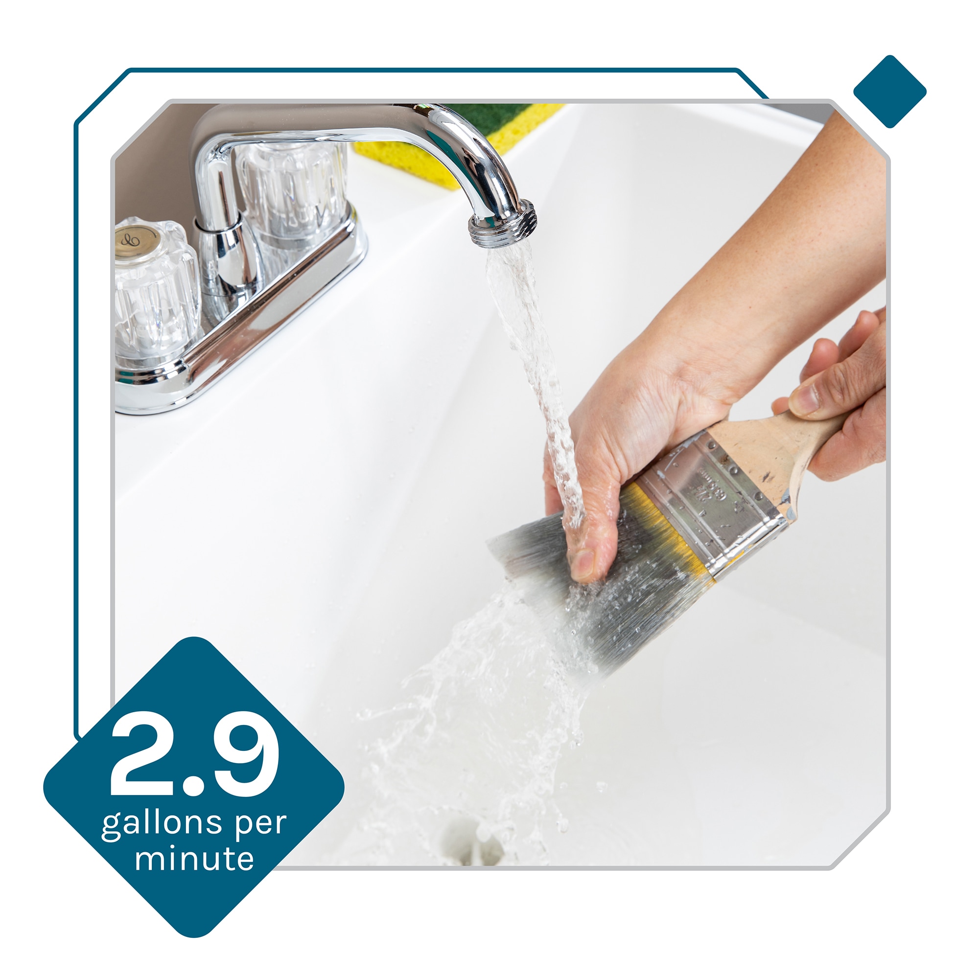 24.75" White Thermoplastic Freestanding Utility Sink with Chrome Faucet