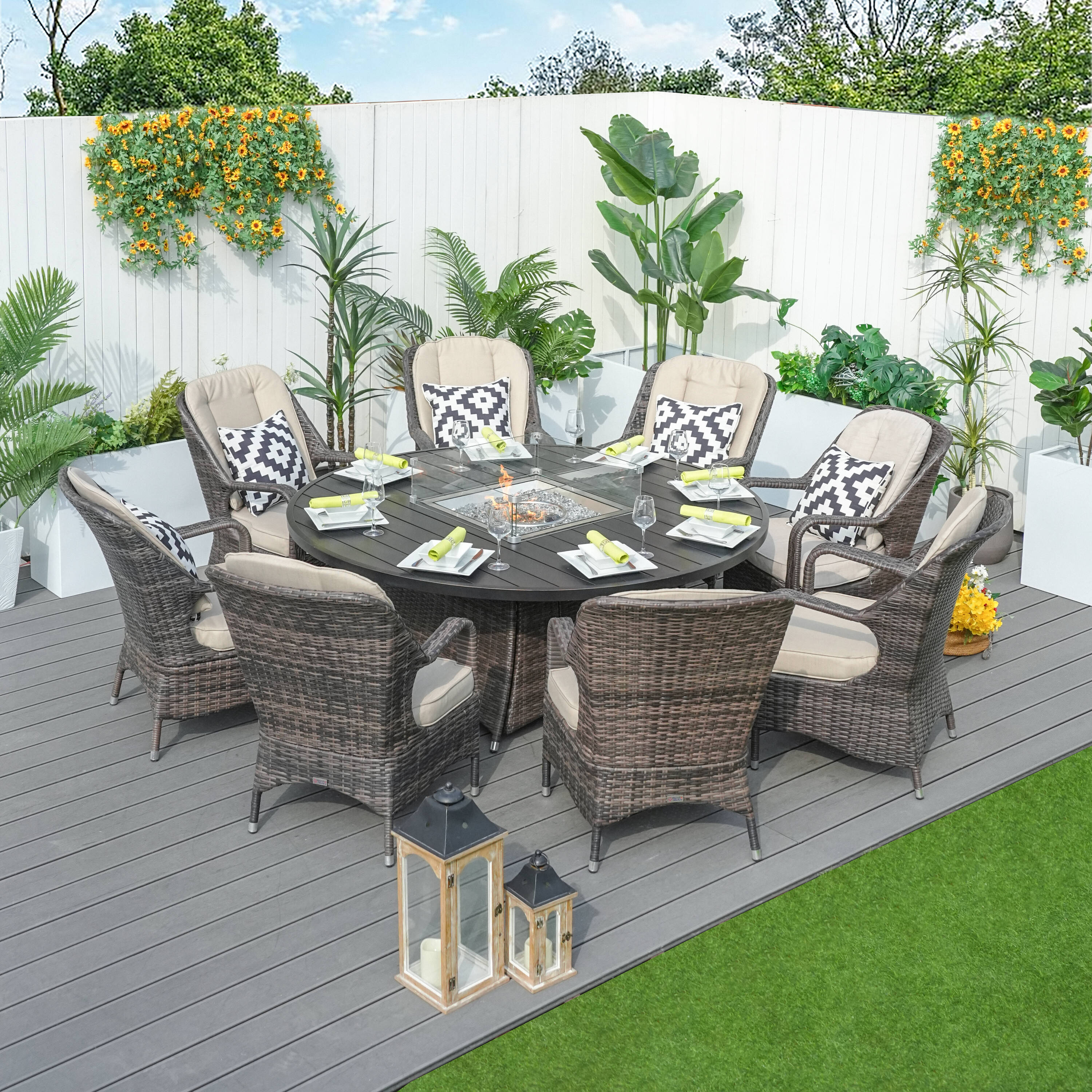 Direct Wicker DWG-1108A-BR Patio-Dining-Sets - View #3